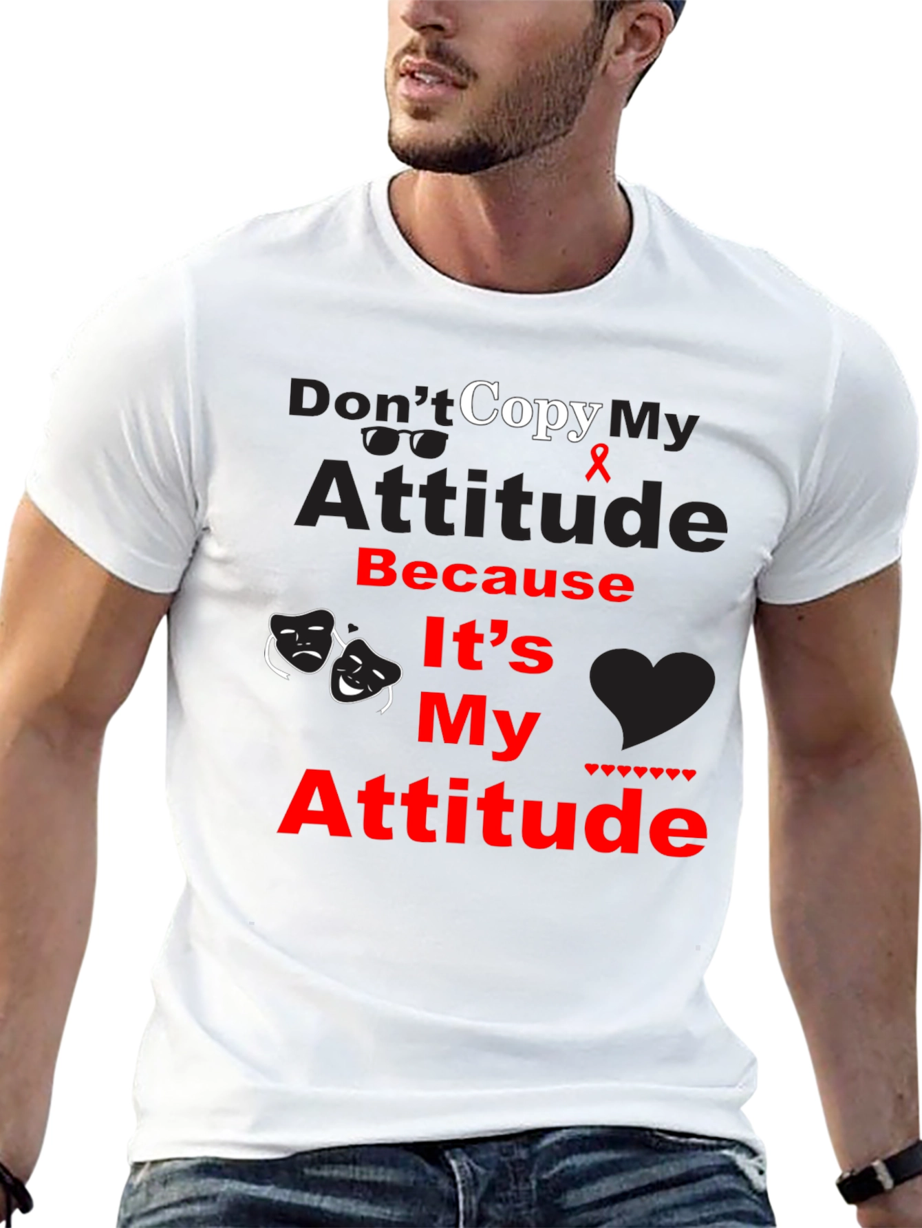 Black Don't Copy My Attitude Graphic Tee - Unisex view 13