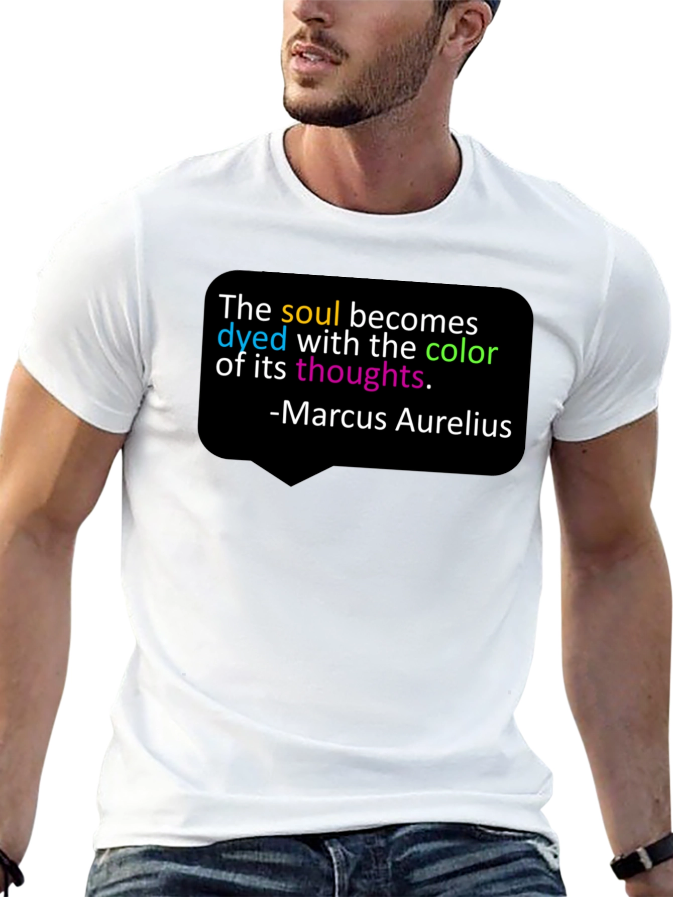Black Soul Color Marcus Aurelius Graphic Tee view 13