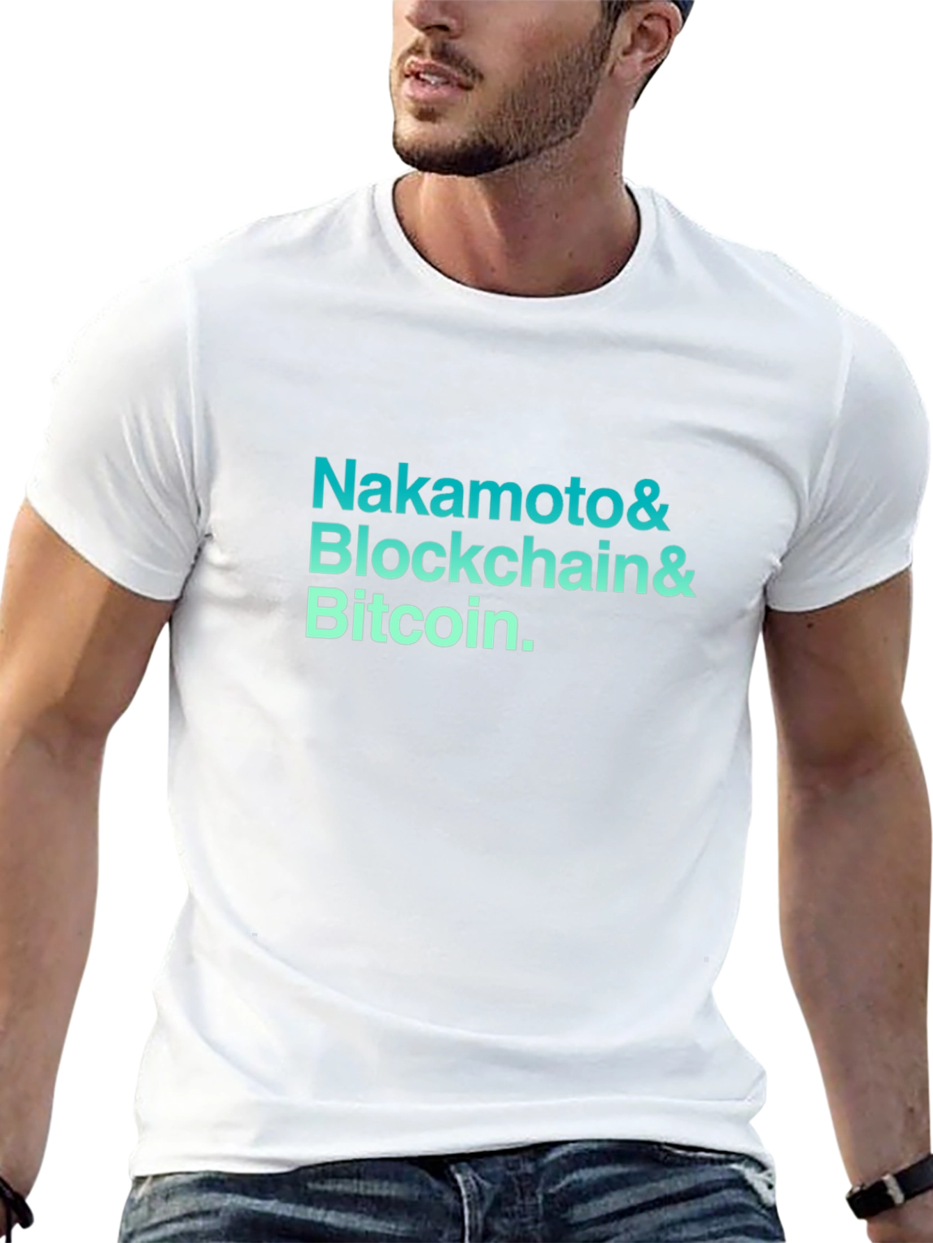Black Nakamoto Blockchain Bitcoin Graphic Tee view 13