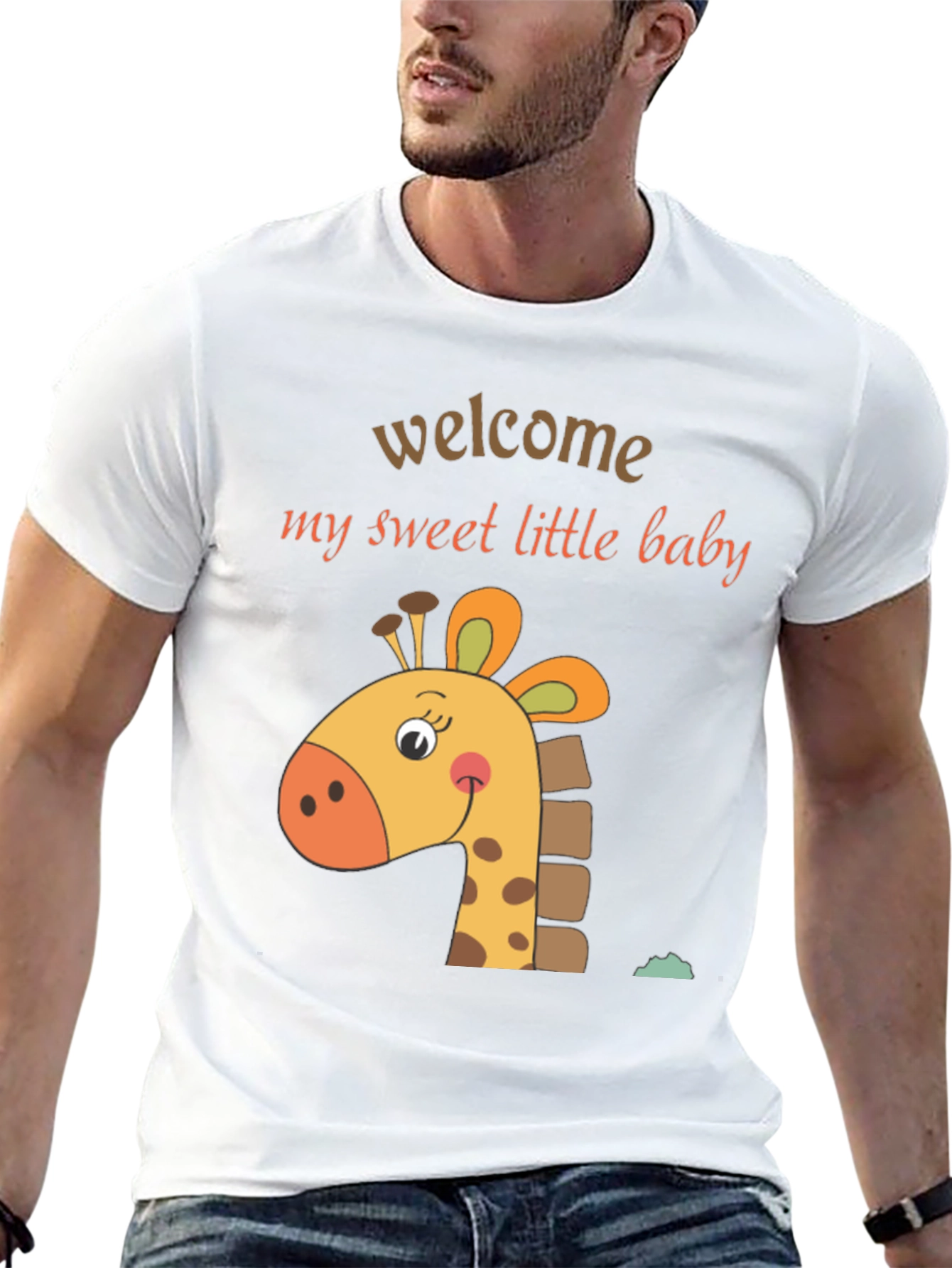 Black Welcome Baby Giraffe Tee view 13