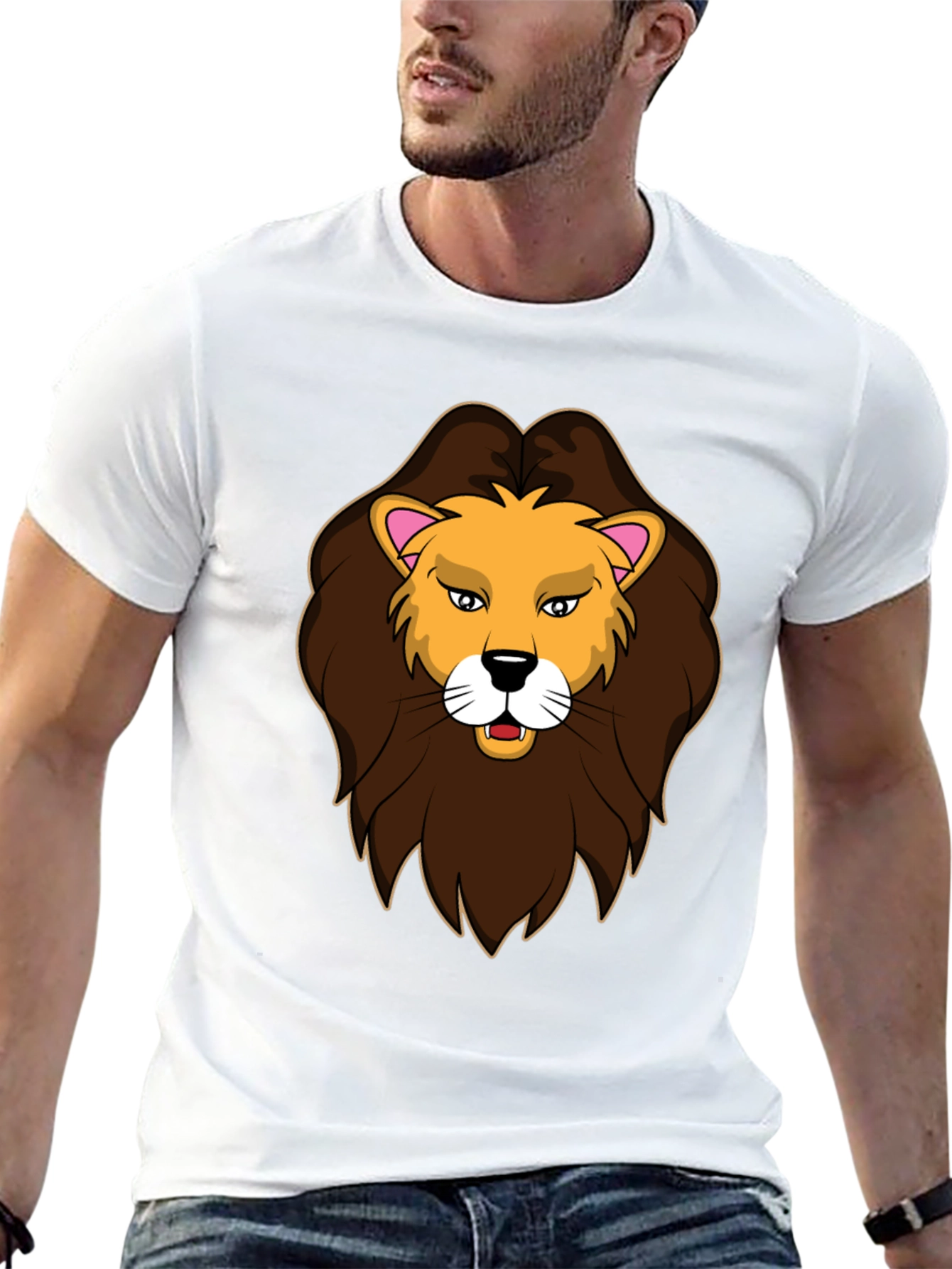 Black Lion Graphic Print Black T-Shirt view 13