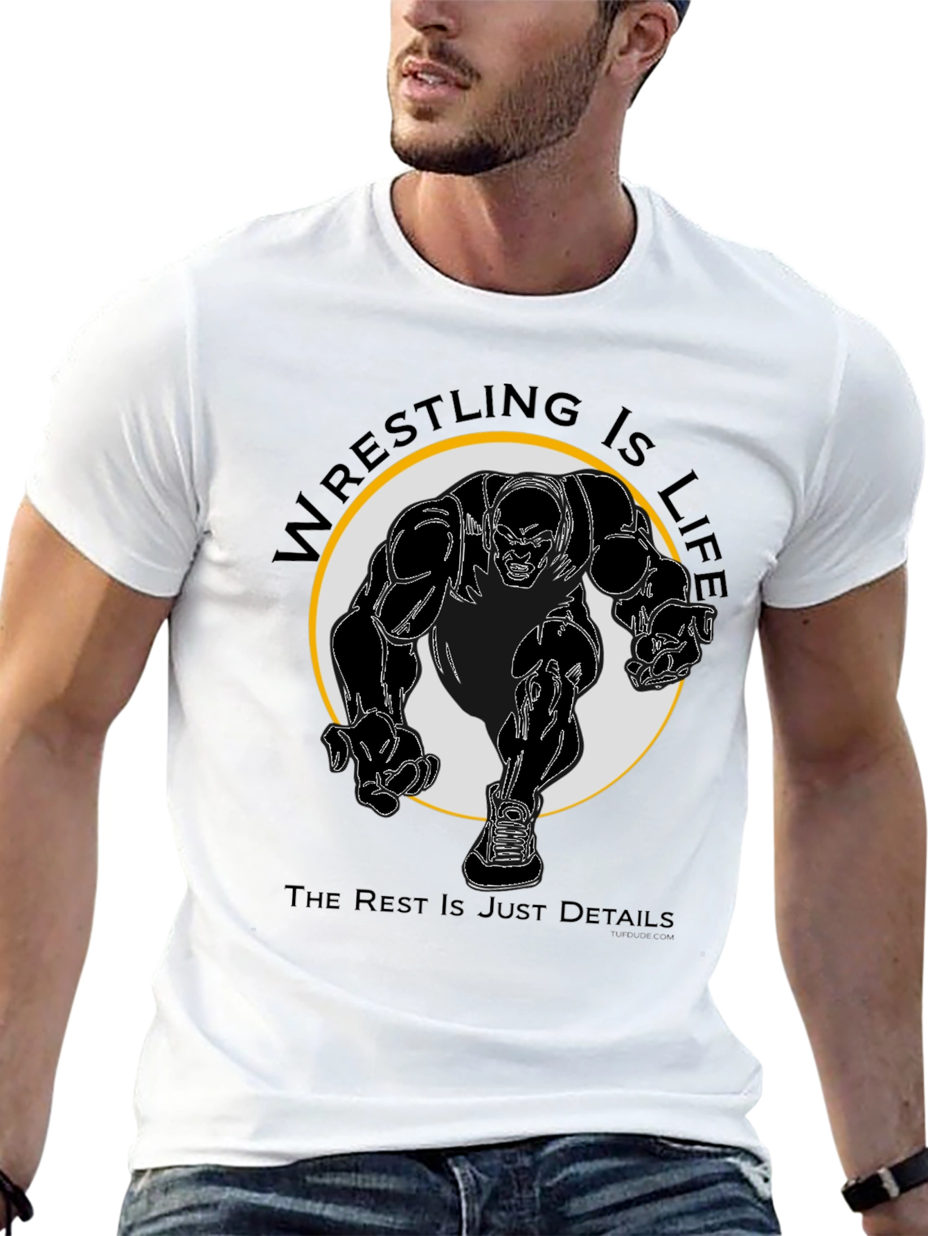 Black Wrestling Is Life Black T-Shirt view 13