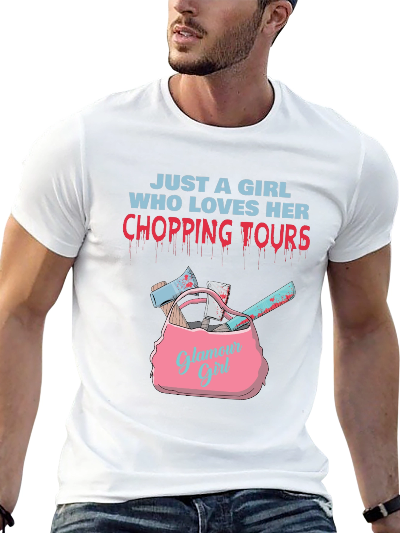 Black Chopping Tours Girl T-Shirt - Horror Glam Tee view 13