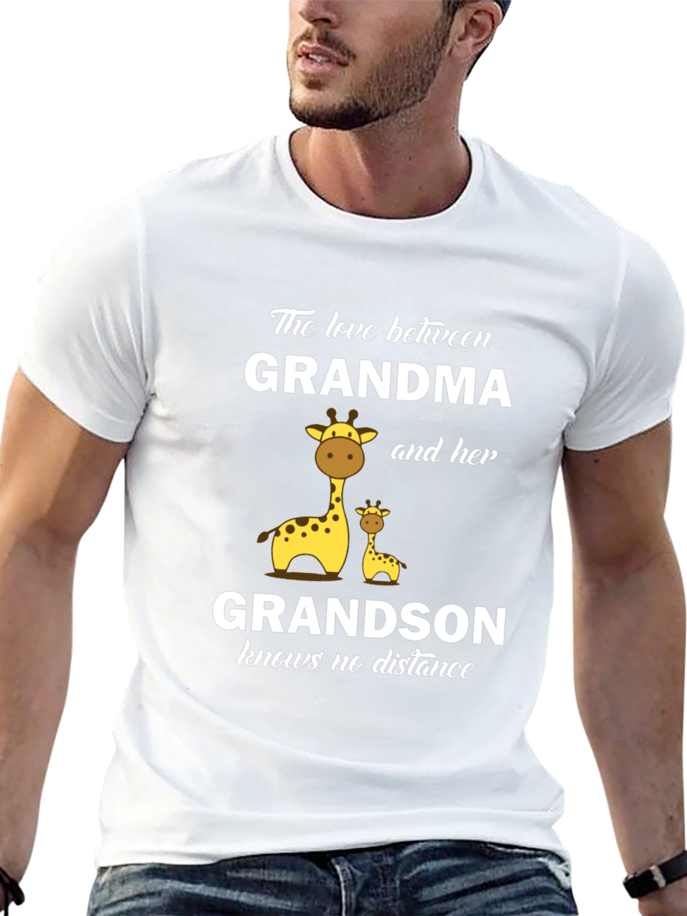 Black Grandma and Grandson Giraffe T-Shirt view 13