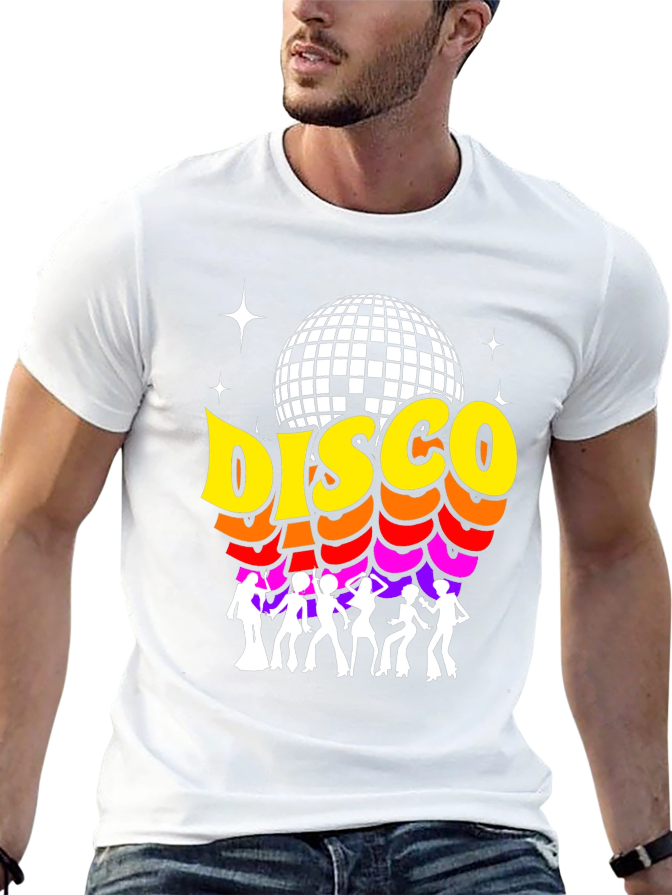 Black Retro Disco Ball Graphic Tee view 13