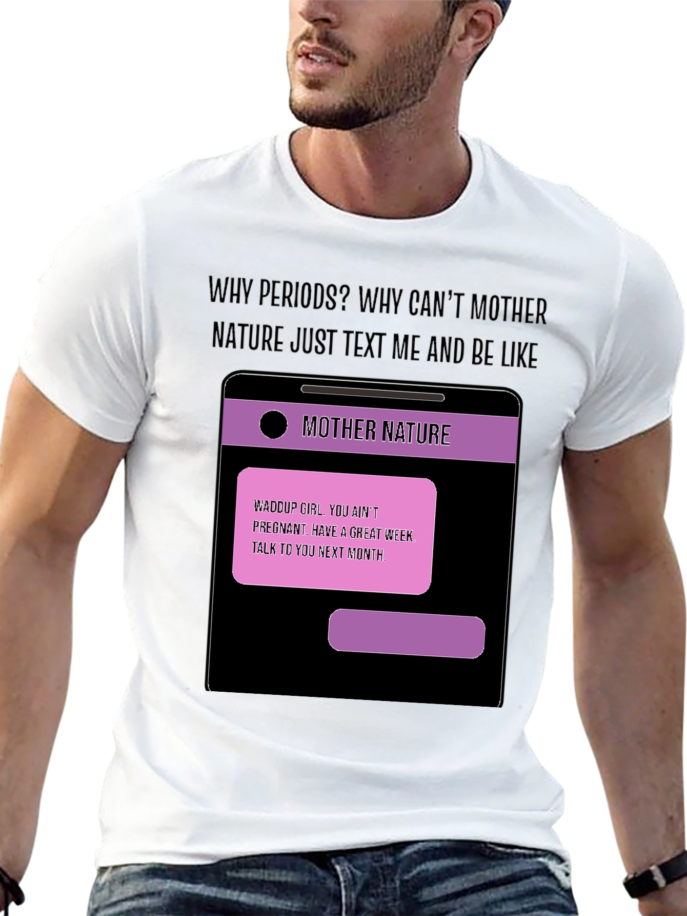 Black Humorous Mother Nature Text T-Shirt view 13