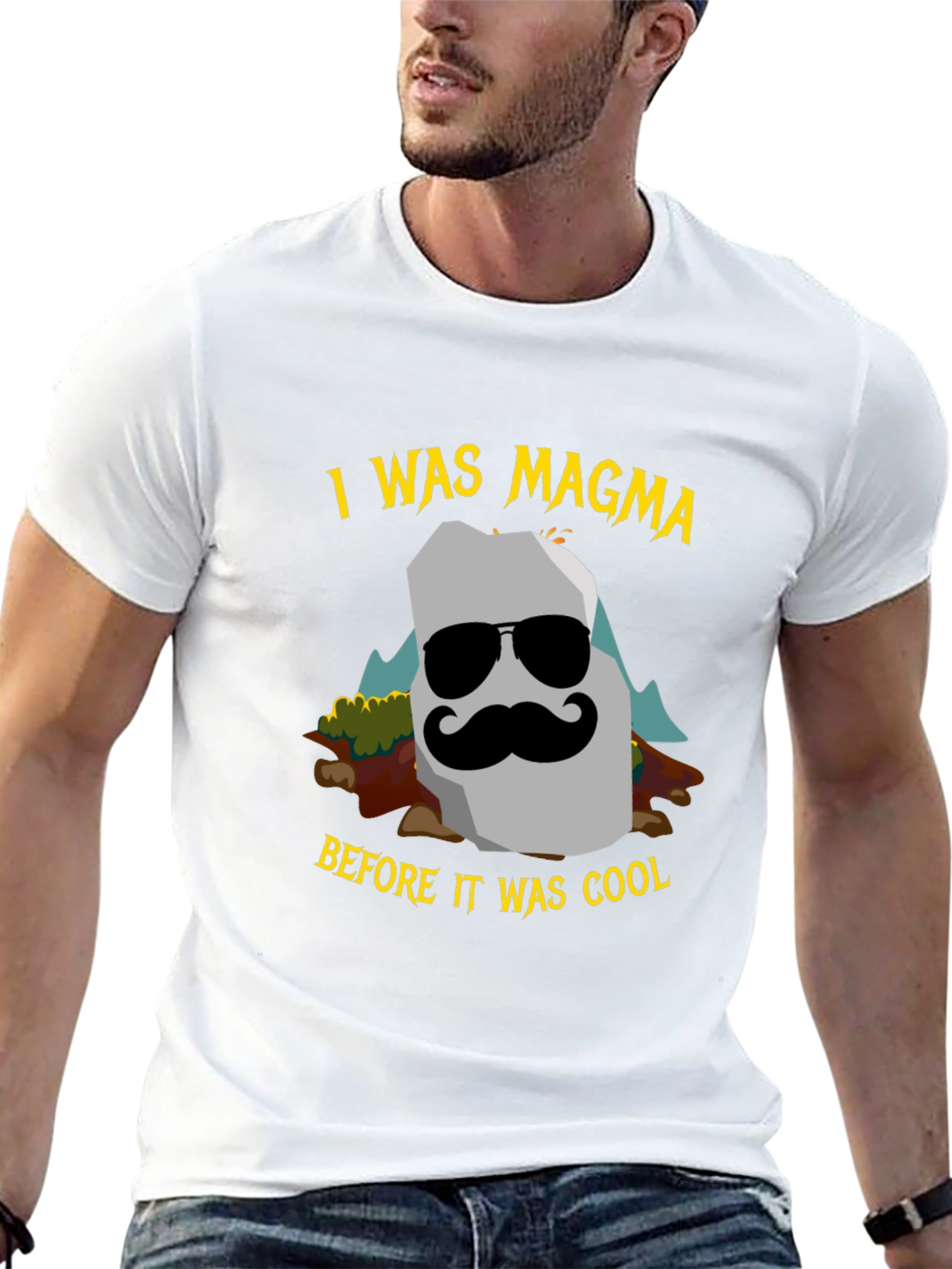 Black I Was Magma Cool Graphic T-Shirt view 13