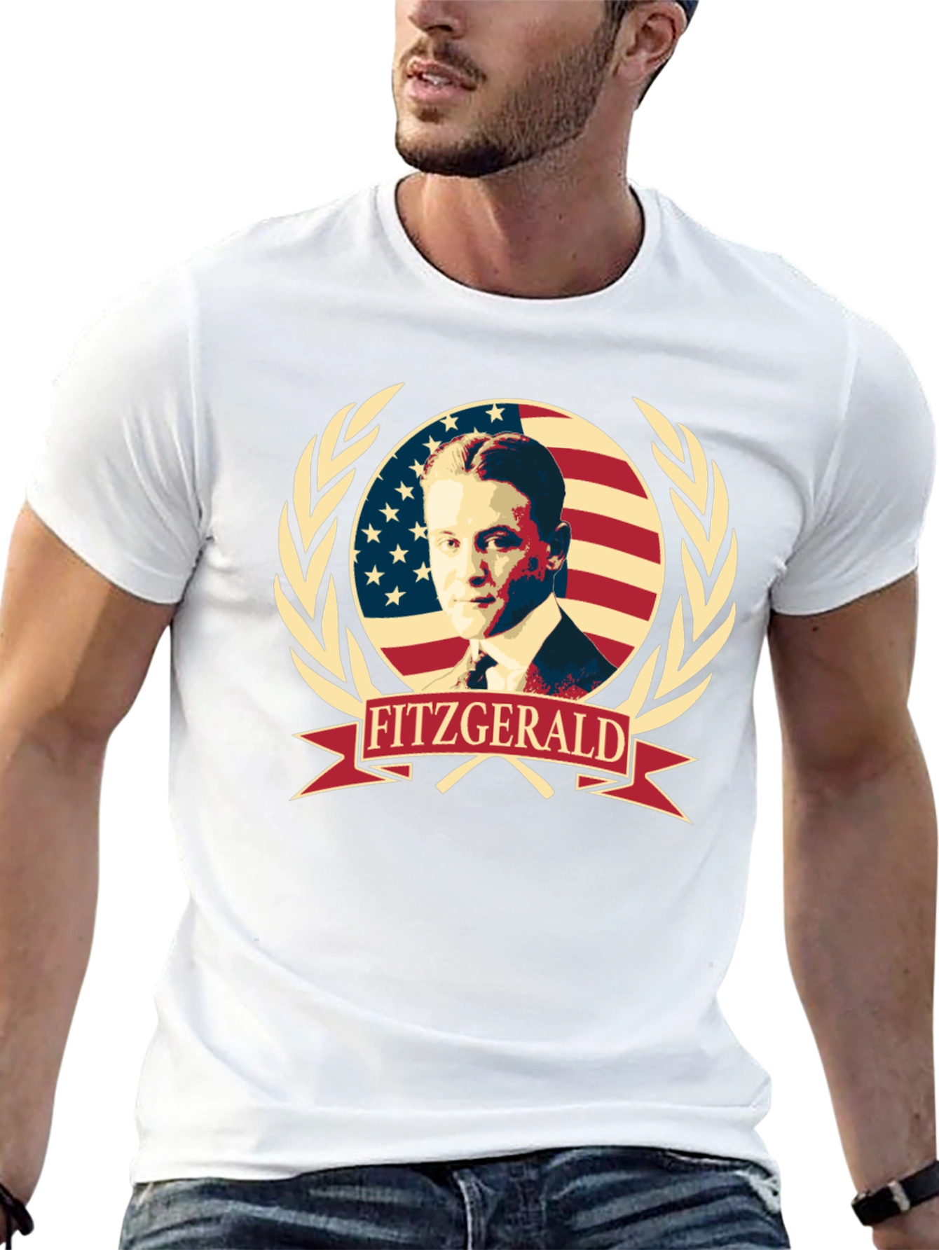 Black F. Scott Fitzgerald Patriotic Tee view 13
