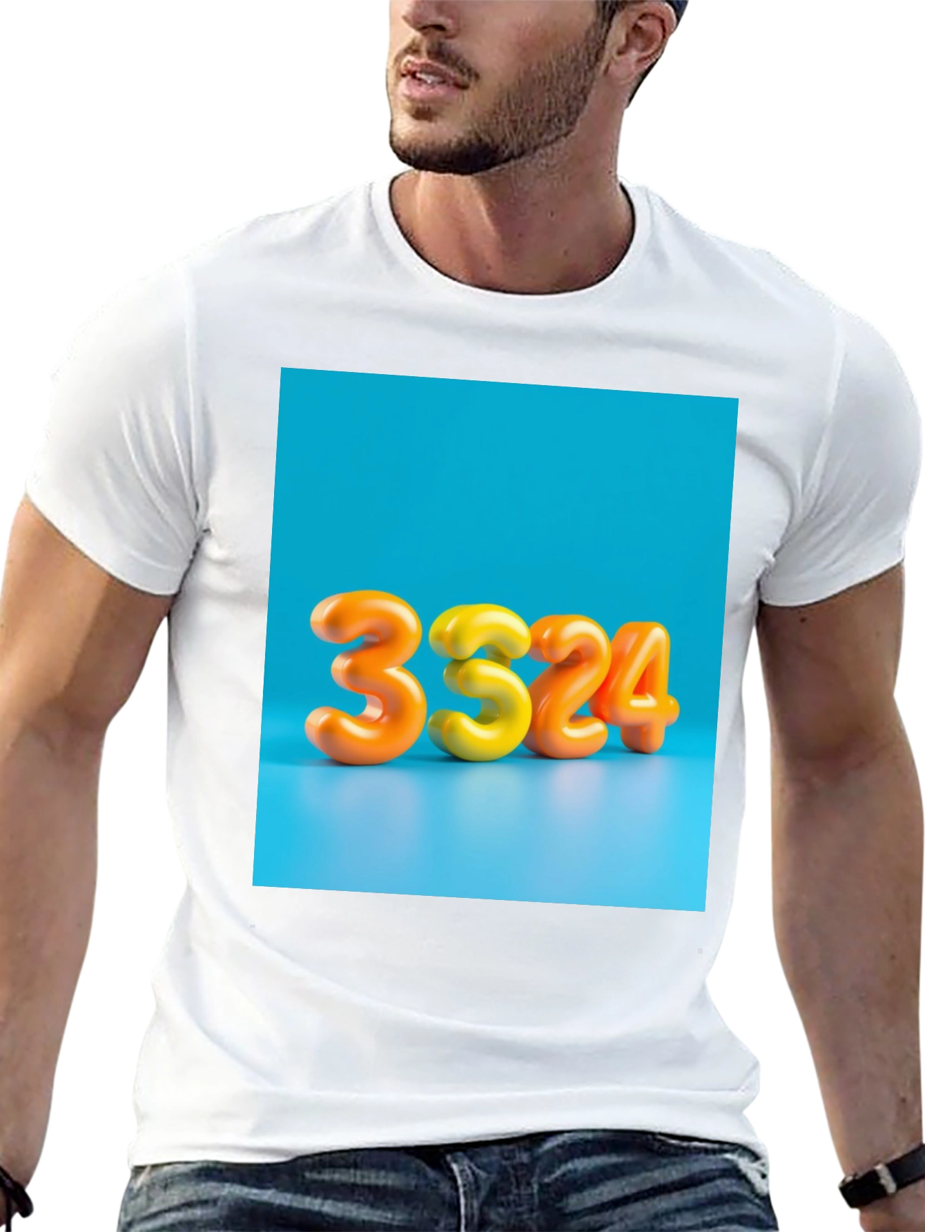 Black 3324 Graphic Tee - Bold Number Design view 13