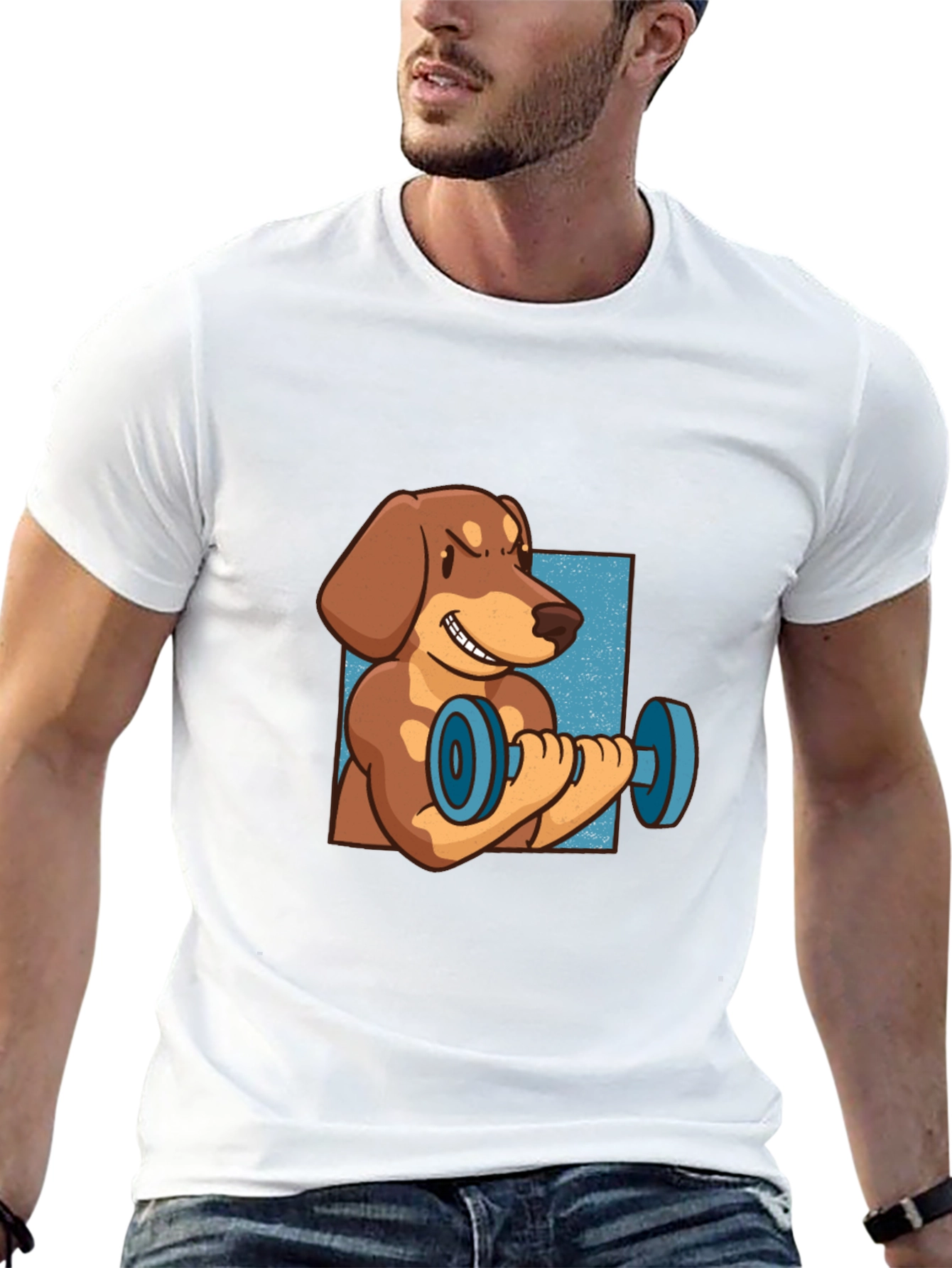 Black Dachshund Weights Black T-Shirt view 13