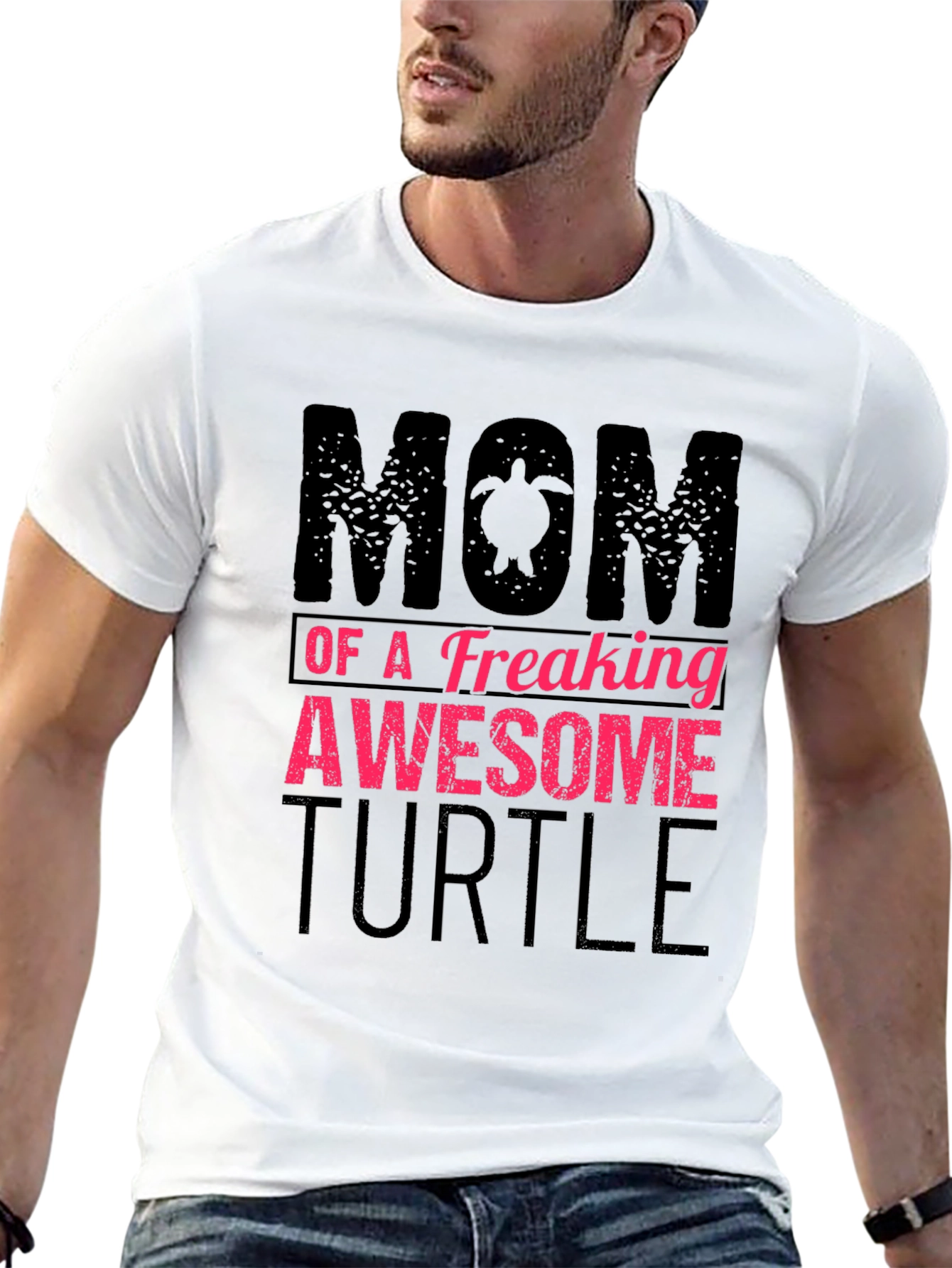 Black Mom of a Freaking Awesome Turtle T-Shirt view 13
