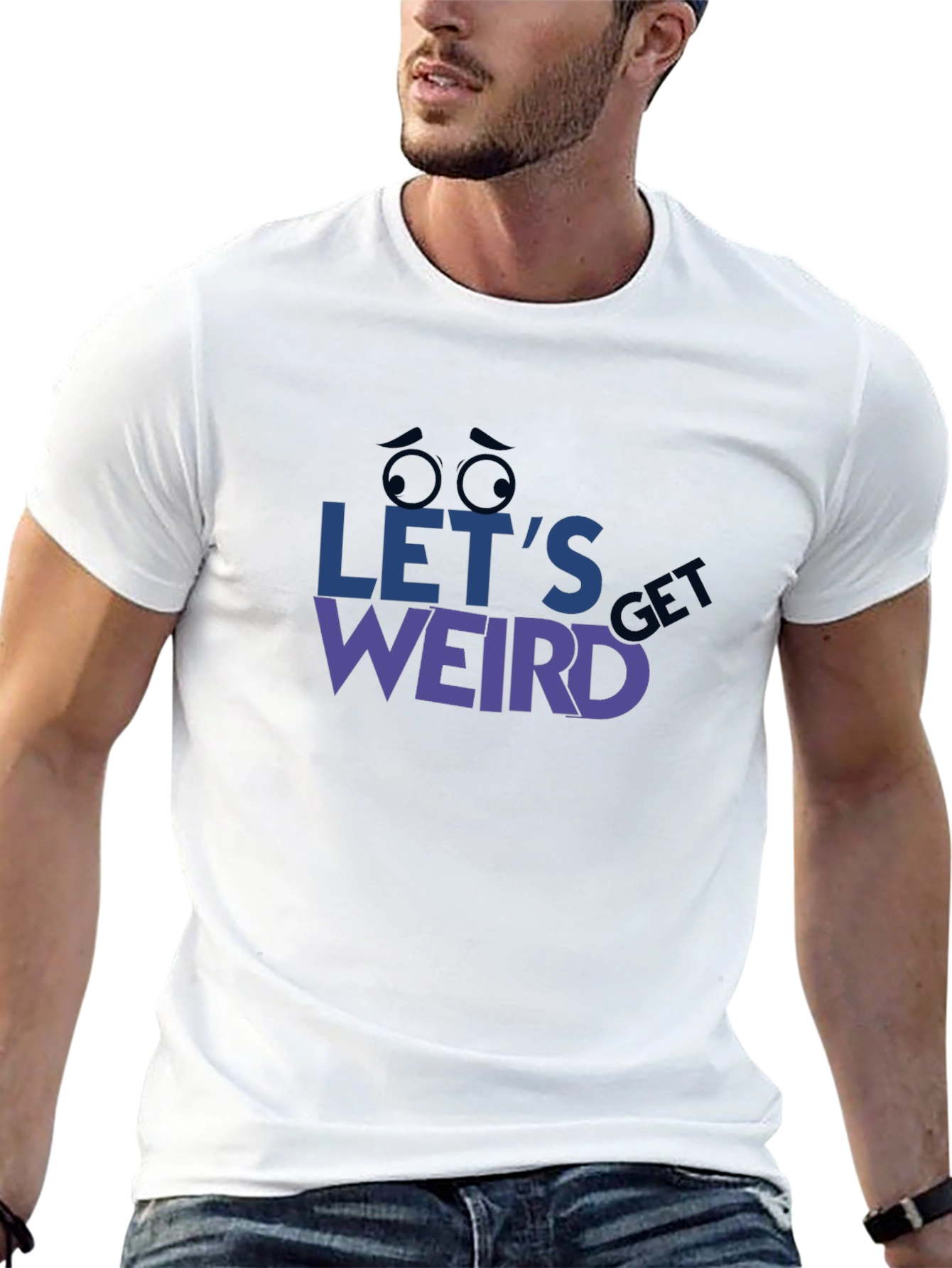 Black Let's Get Weird Graphic Tee - Unique Design, Comfy Fit view 13