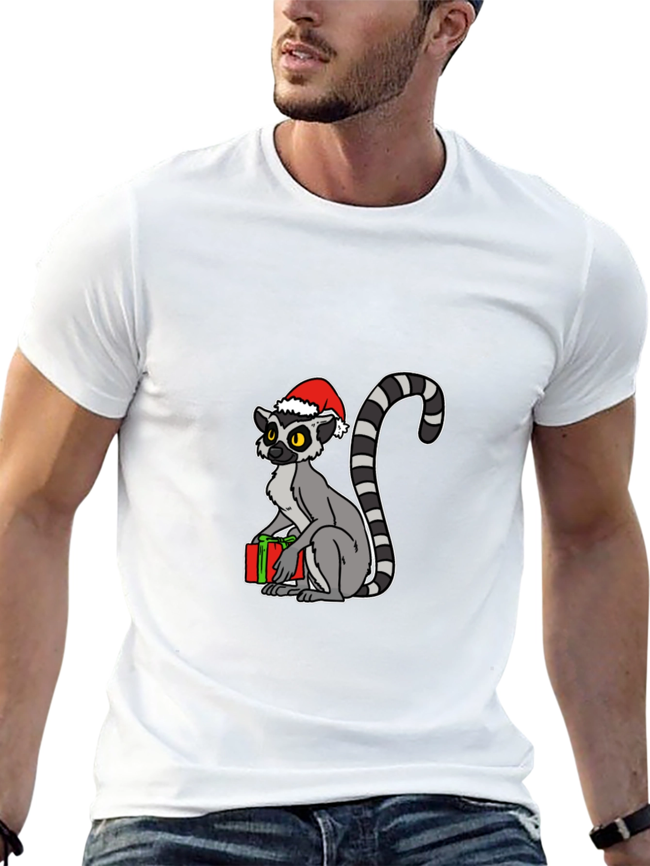 Black Holiday Lemur Graphic T-Shirt view 13