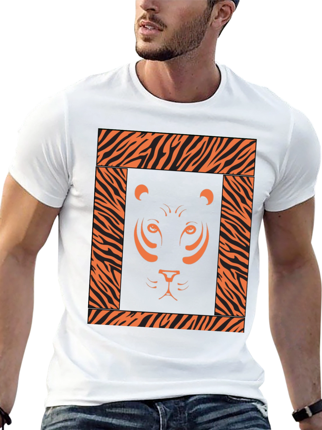 Black Tiger Graphic Print Black T-Shirt view 13