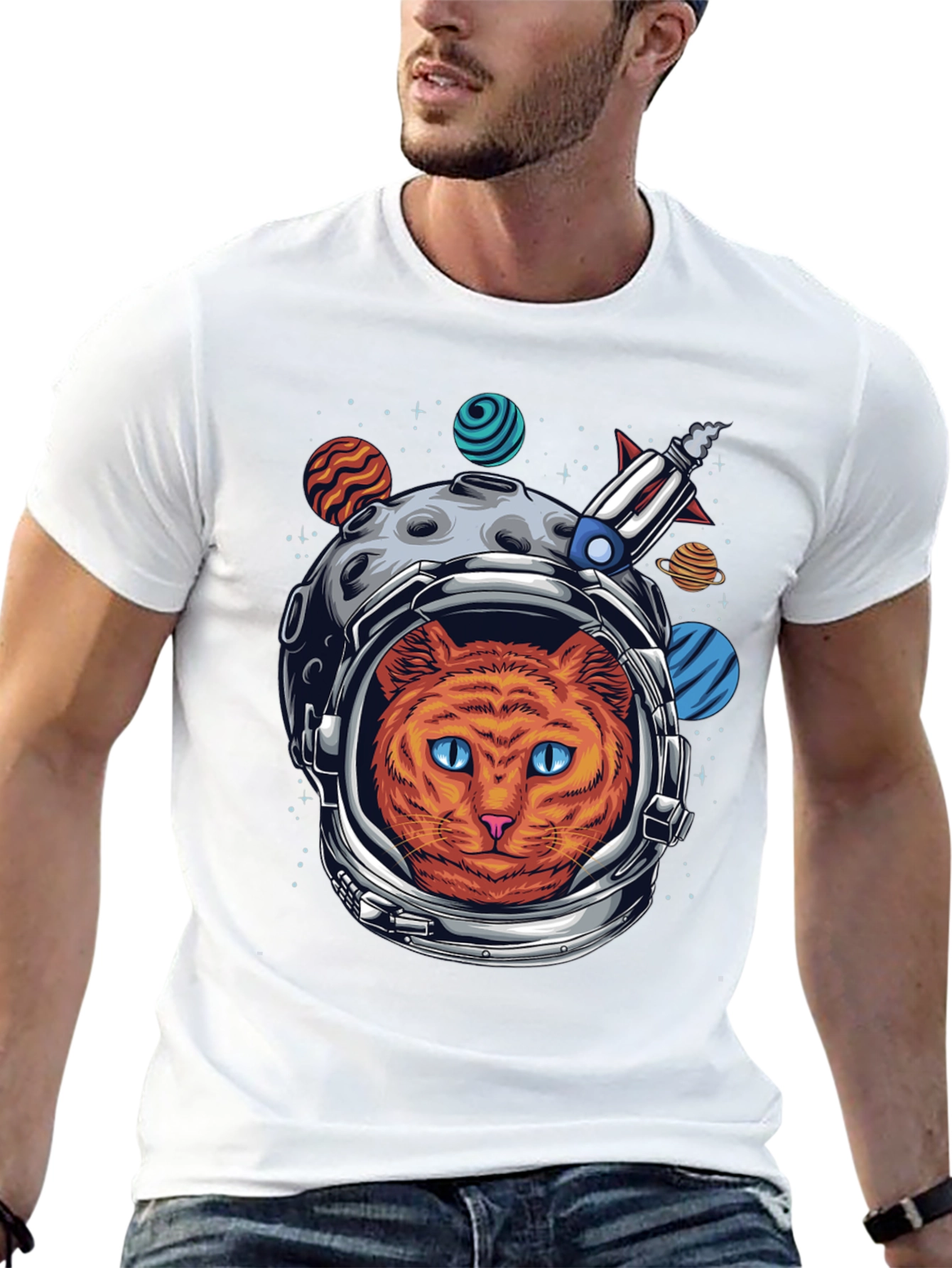 Black Cat Astronaut Graphic Tee view 13