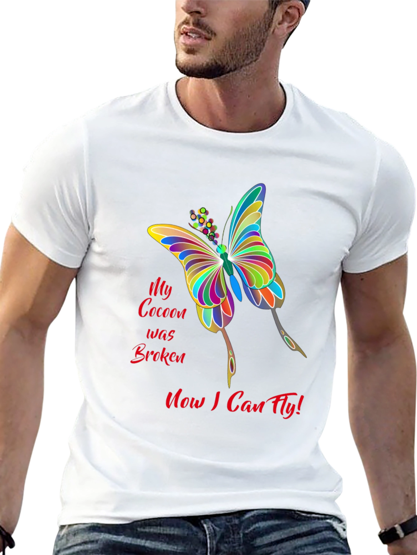 Black Butterfly Freedom Tee: "Now I Can Fly!" view 13
