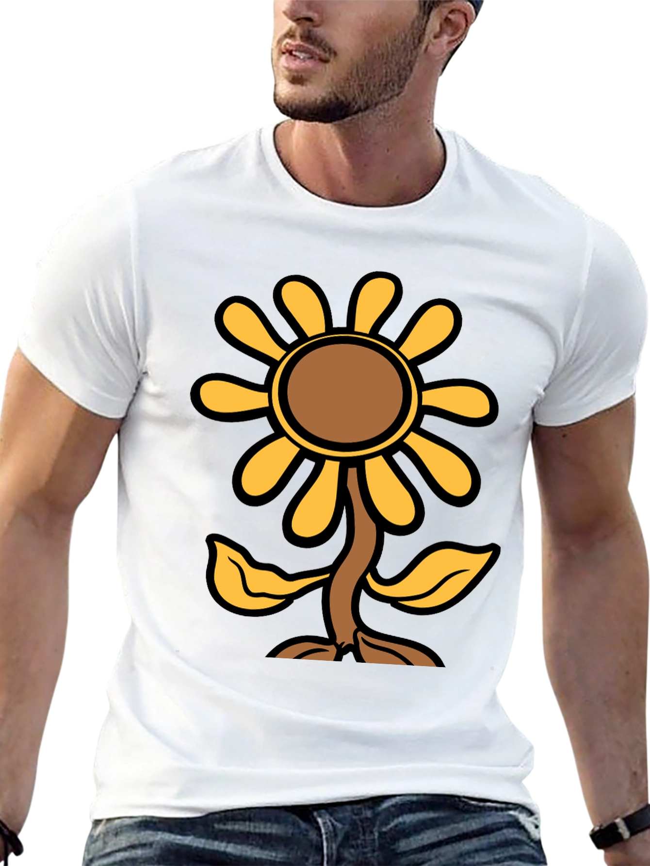 Black Sunflower Graphic Print Black T-Shirt view 13