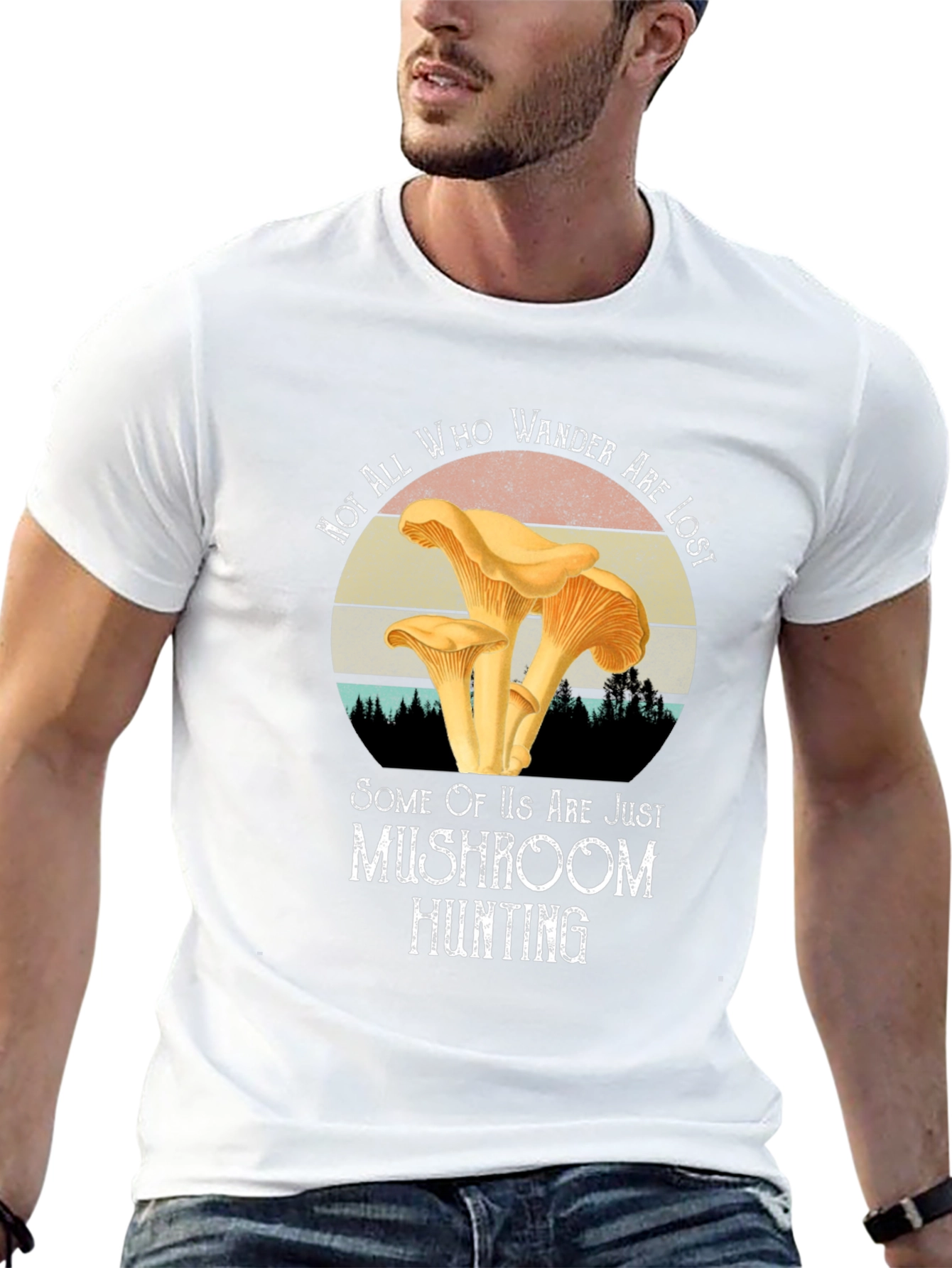 Black Mushroom Hunting T-Shirt - Not All Who Wander Are Lost view 13