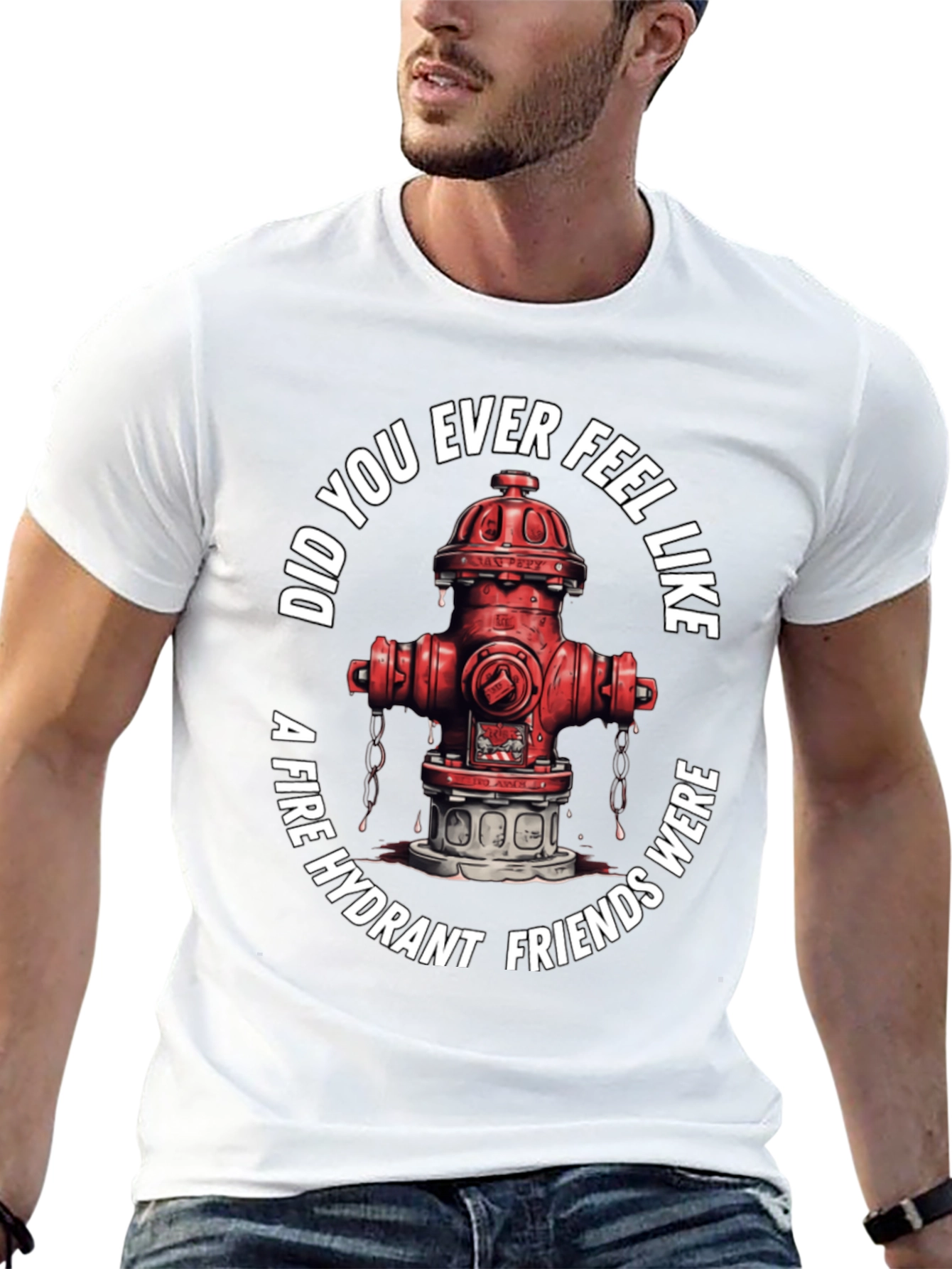 Black Fire Hydrant Friends T-Shirt view 13