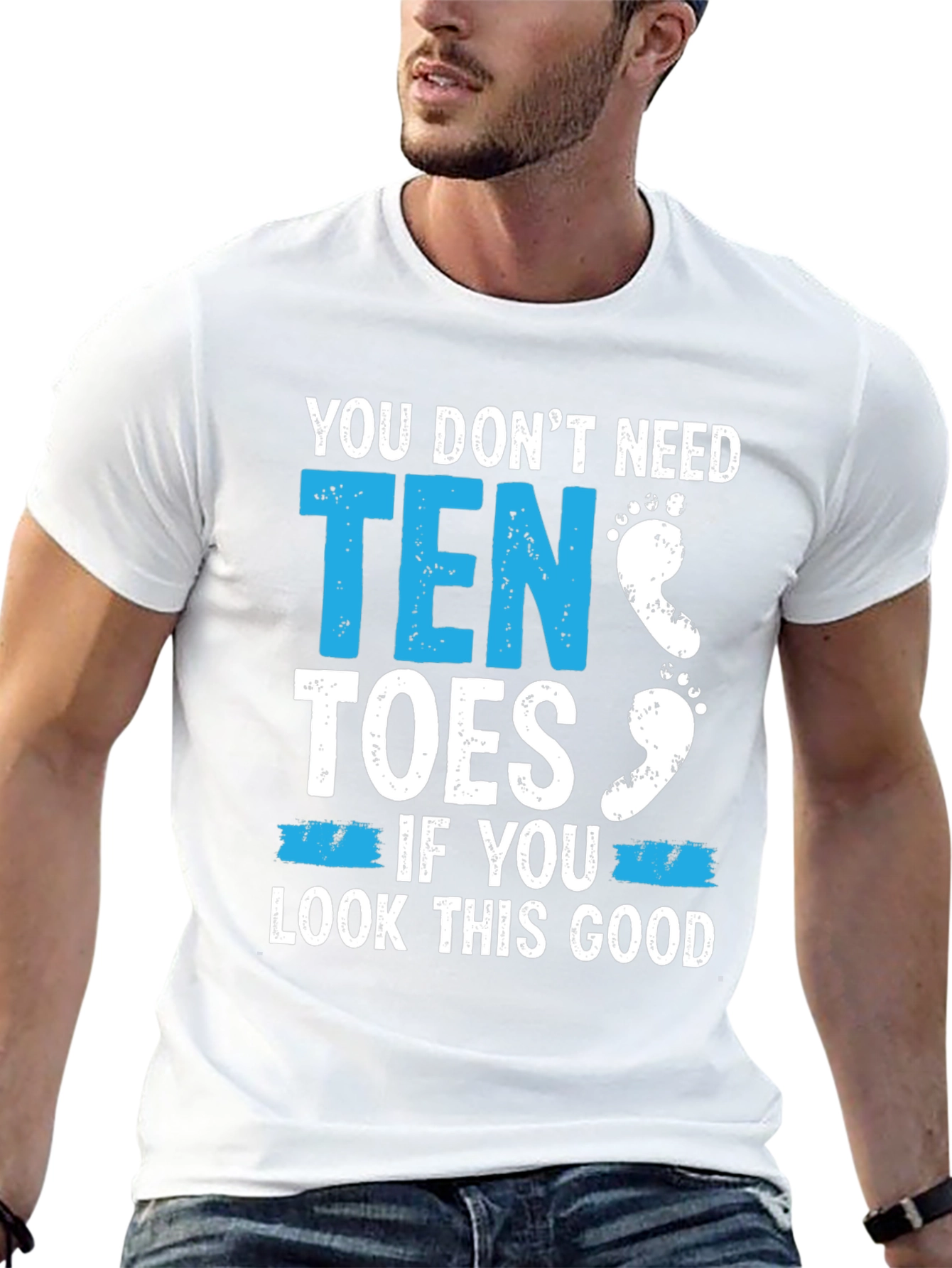 Black Funny Amputee T-Shirt - You Don't Need Ten Toes view 13