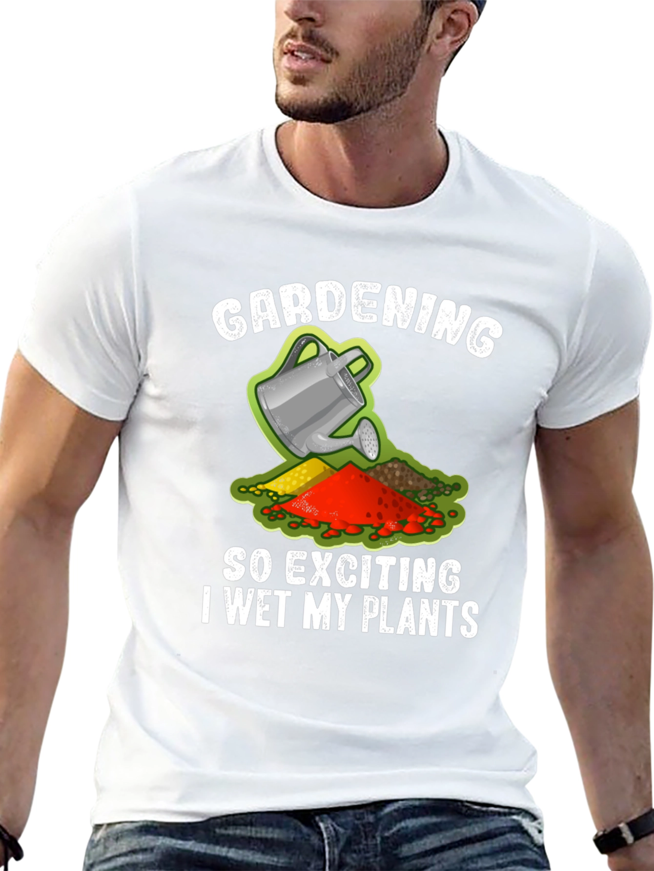 Black Gardening Humor T-Shirt - I Wet My Plants Funny view 13