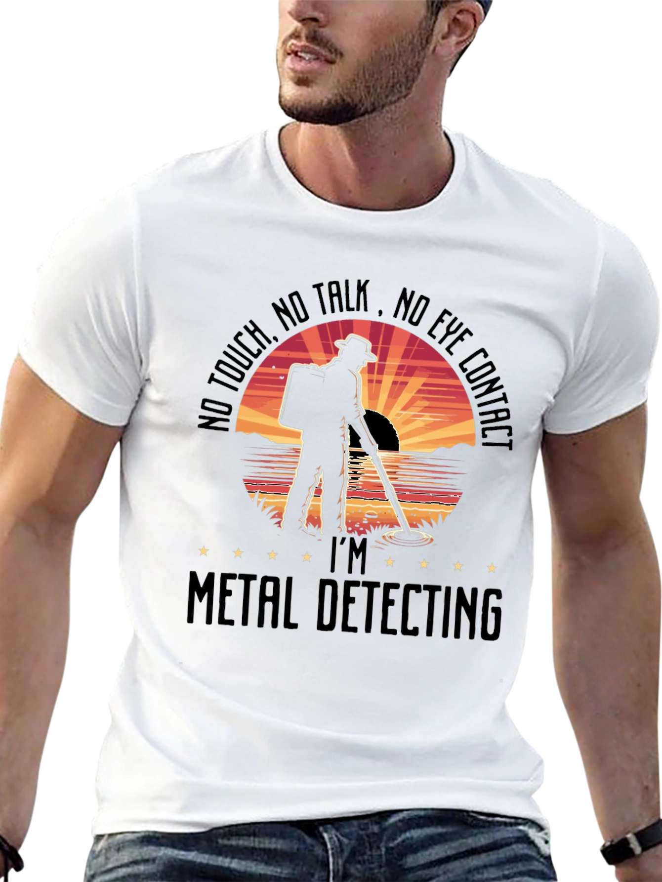 Black Metal Detecting T-Shirt - No Touch, No Talk, No Eye Contact view 13