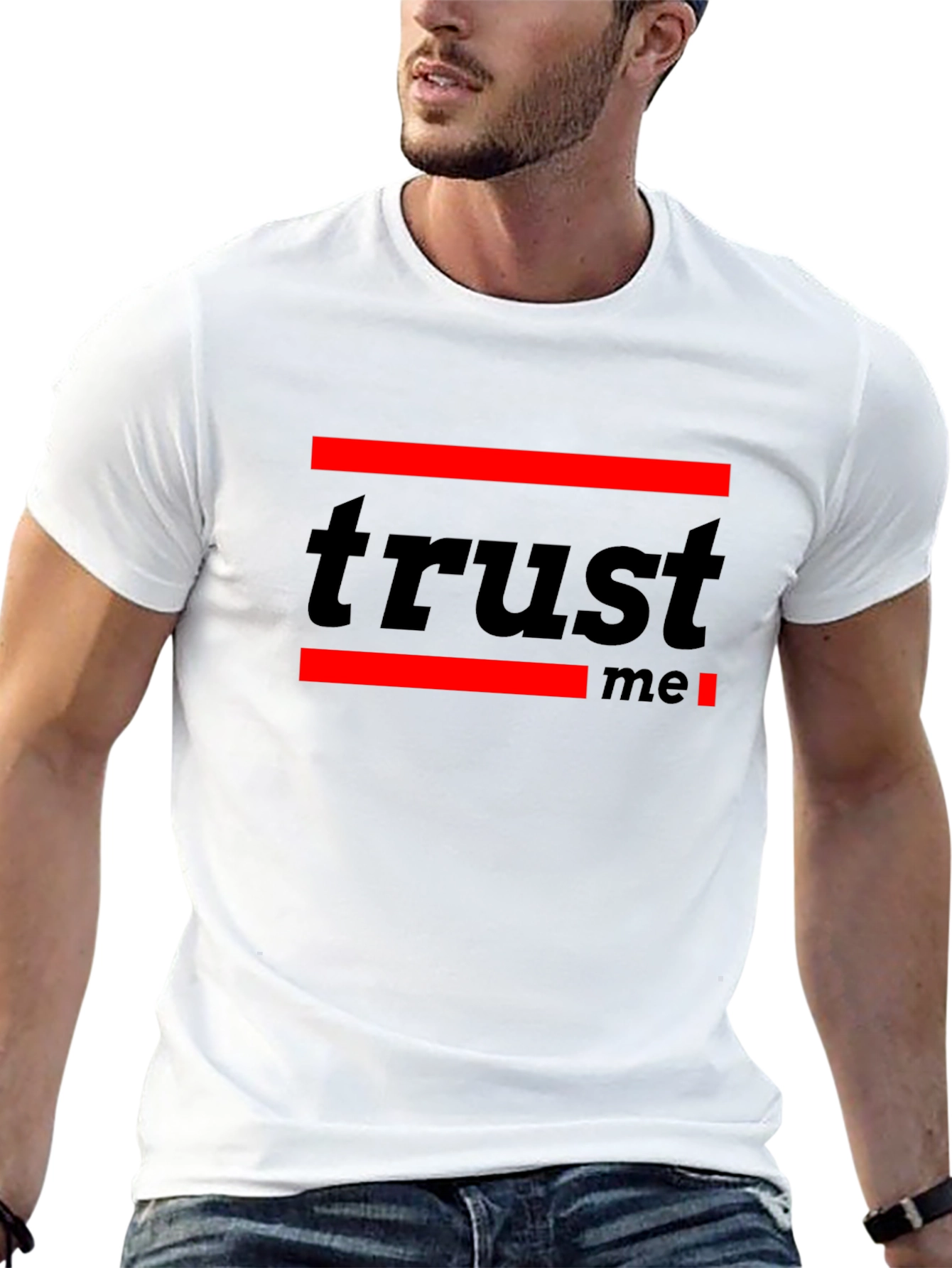 Black Trust Me Graphic T-Shirt - Trendy Black Tee view 13