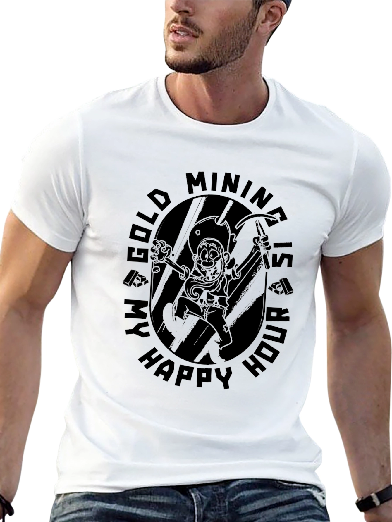 Black Gold Mining Happy Hour Black T-Shirt view 13