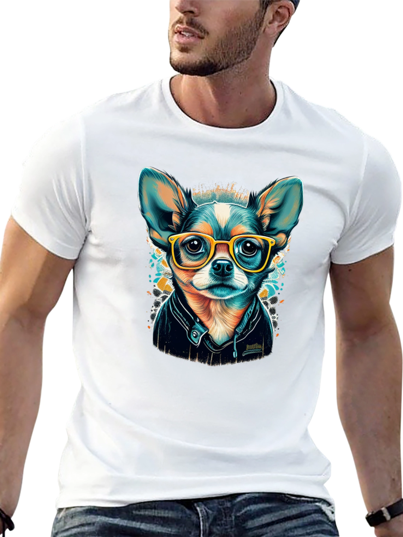 Black Cool Chihuahua T-Shirt view 13