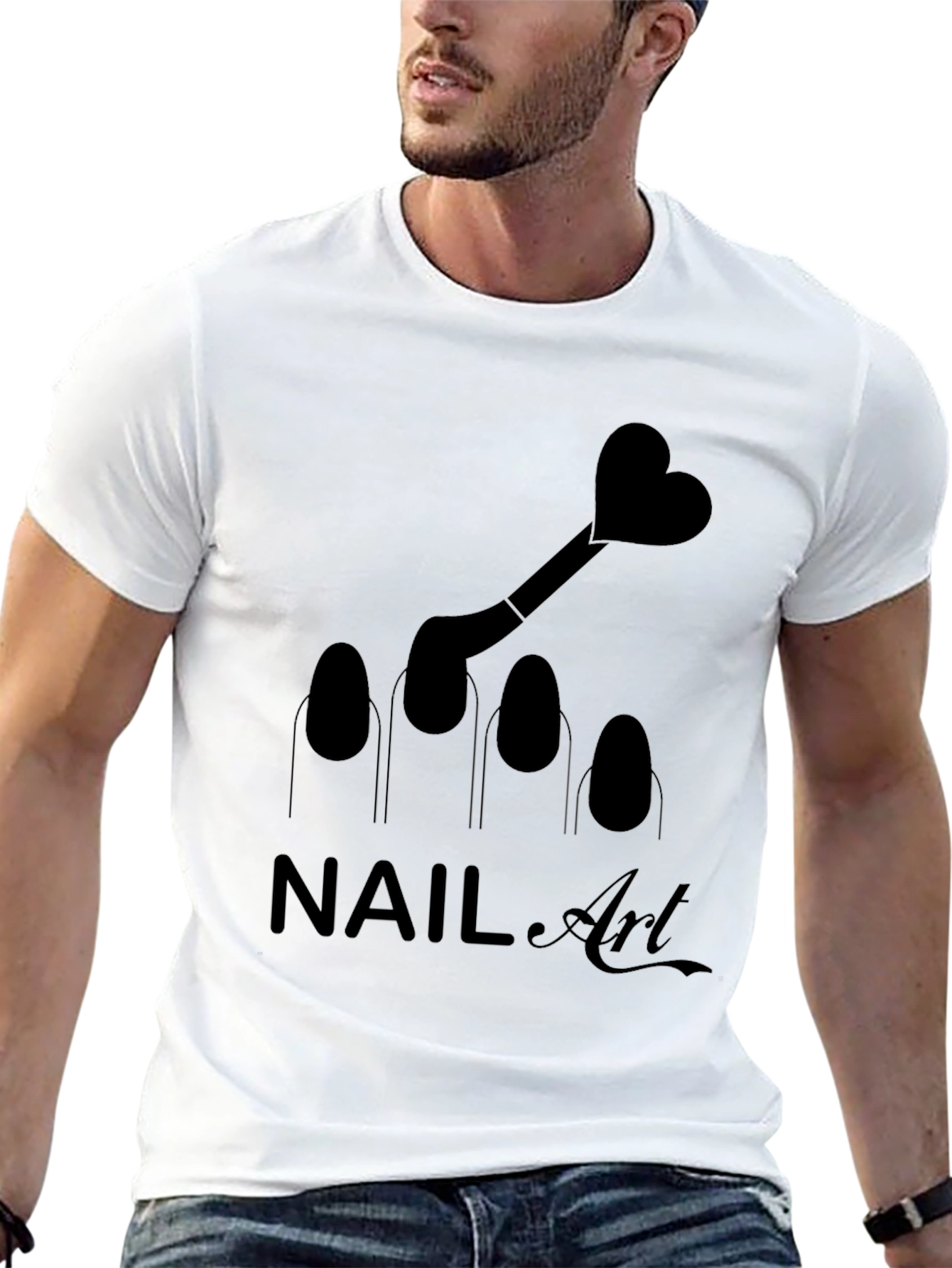 Black Nail Art T-Shirt - Unique Design for Beauty Lovers view 13