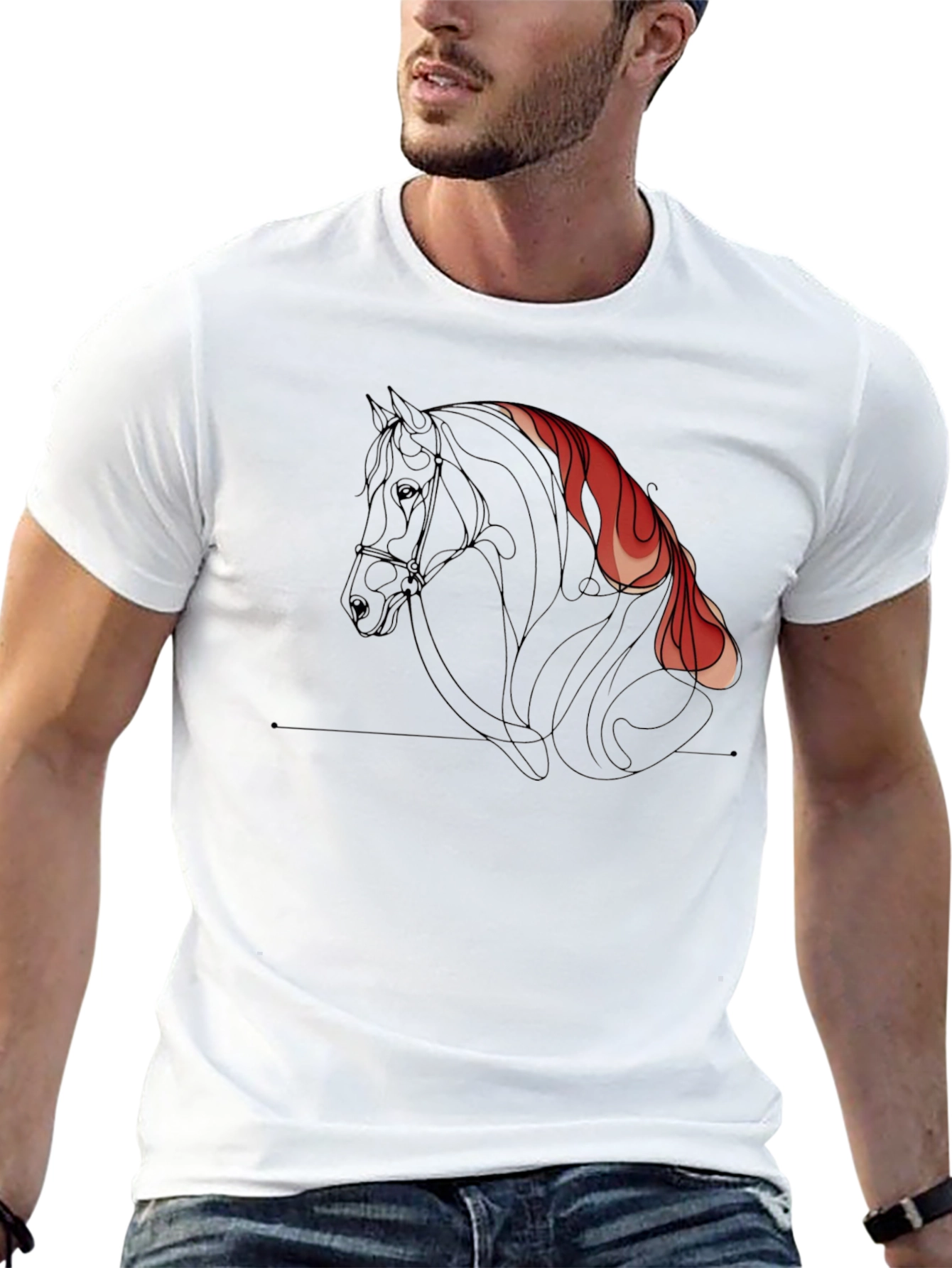 Black Black Horse Graphic Tee - Stylish Men's T-Shirt view 13
