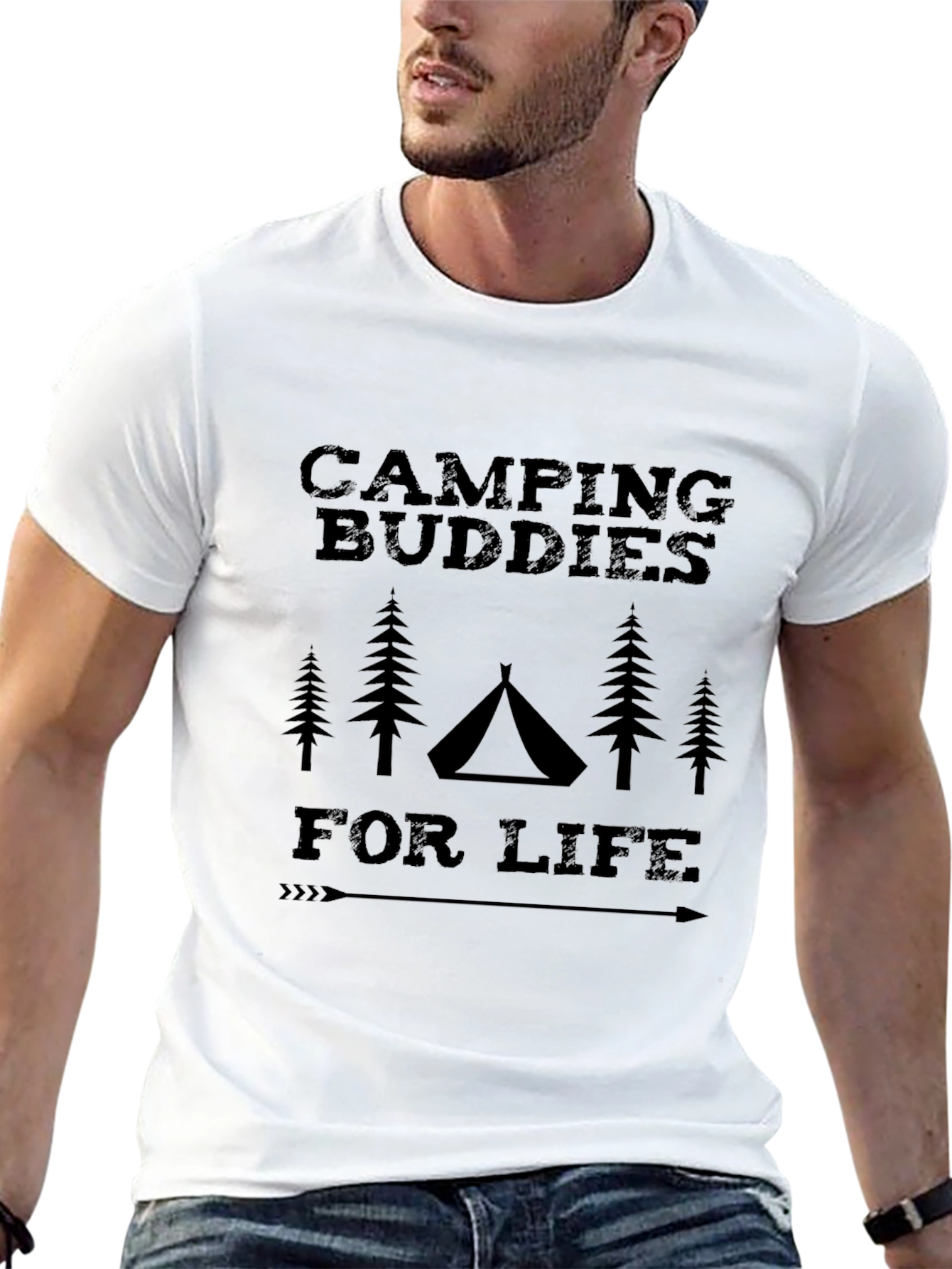 Black Camping Buddies For Life T-Shirt view 13