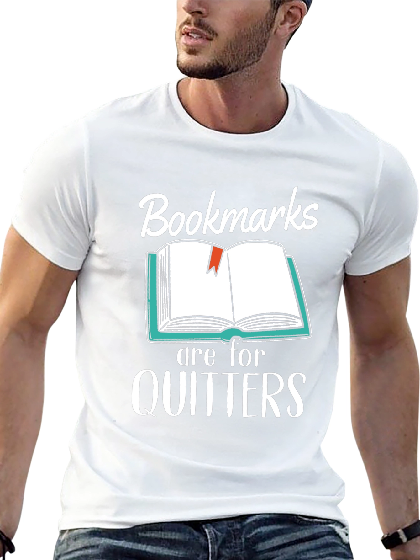 Black Bookmarks Are For Quitters T-Shirt - Funny Book Lover Tee view 13