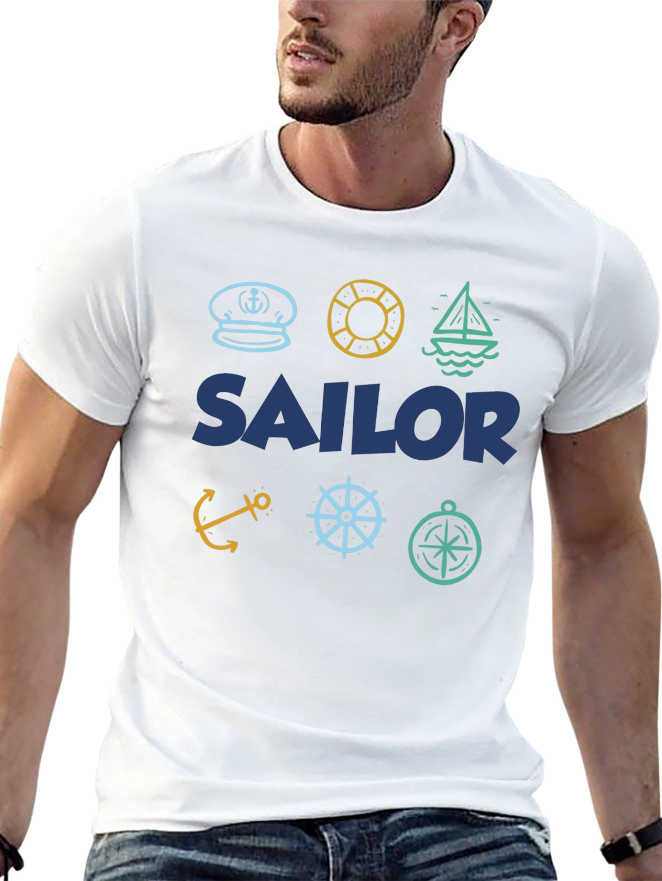Black Sailor Themed T-Shirt | Nautical Design | Menswear view 13