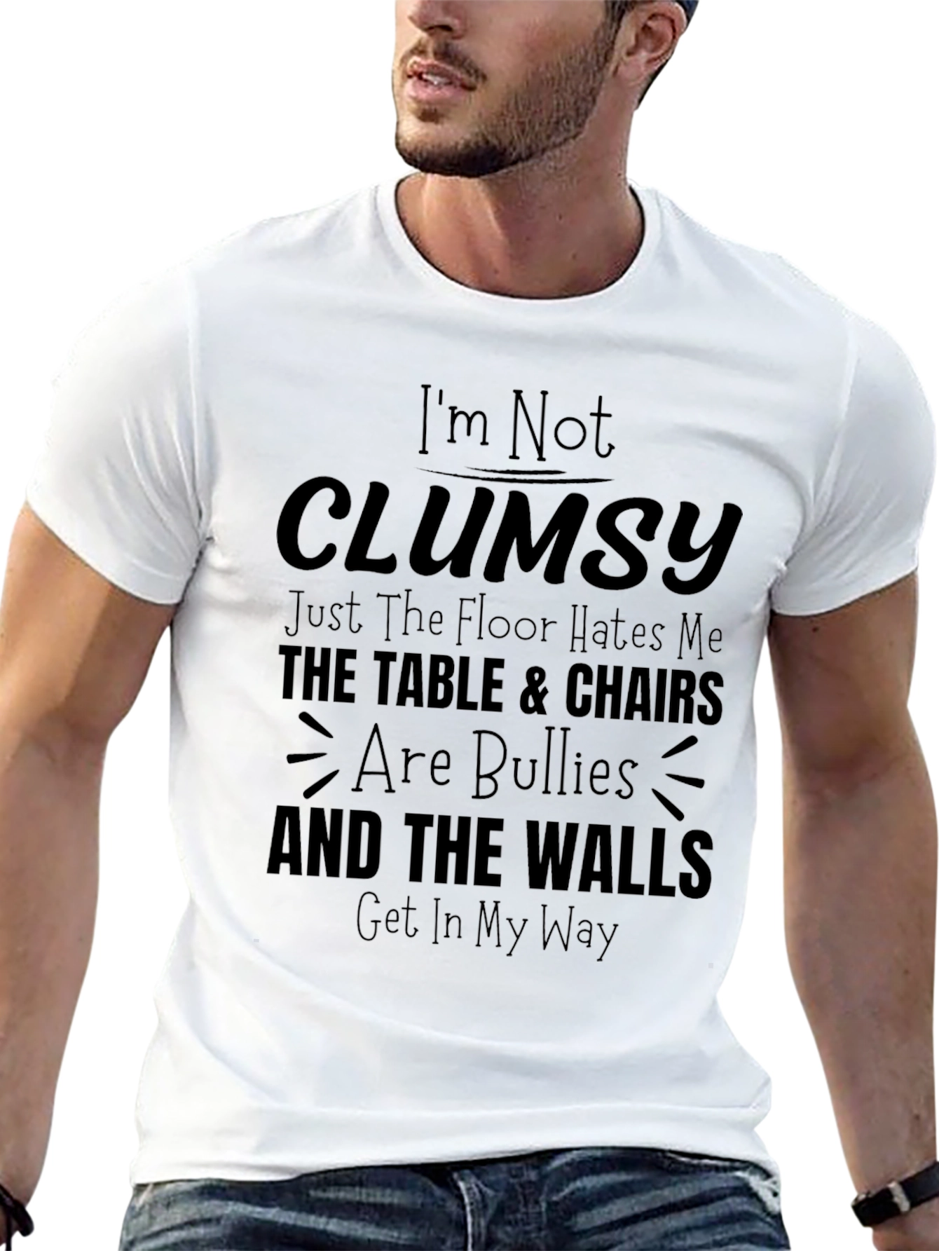 Black I'm Not Clumsy Graphic Print Tee view 13