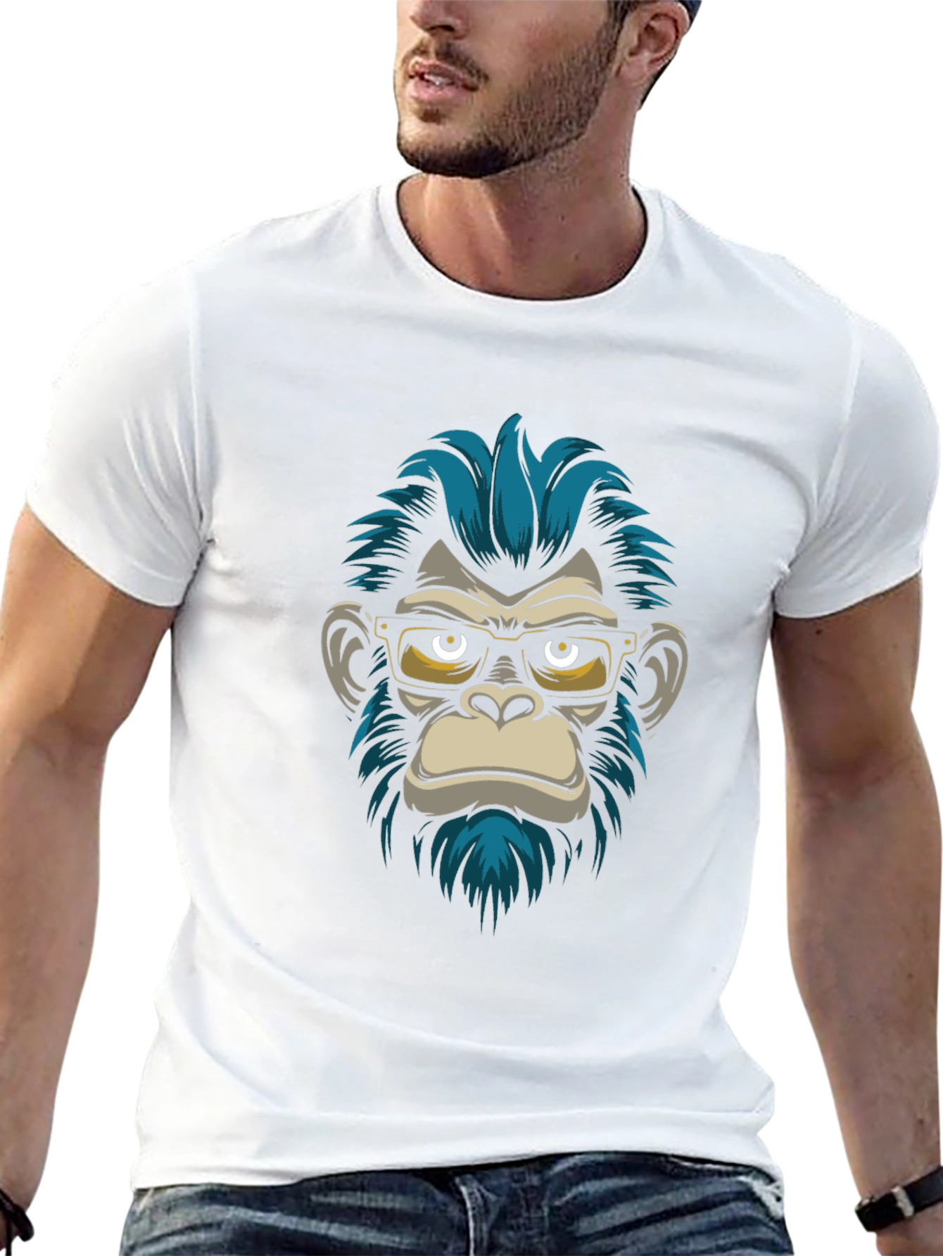 Black Cool Monkey Graphic T-Shirt - Black view 13