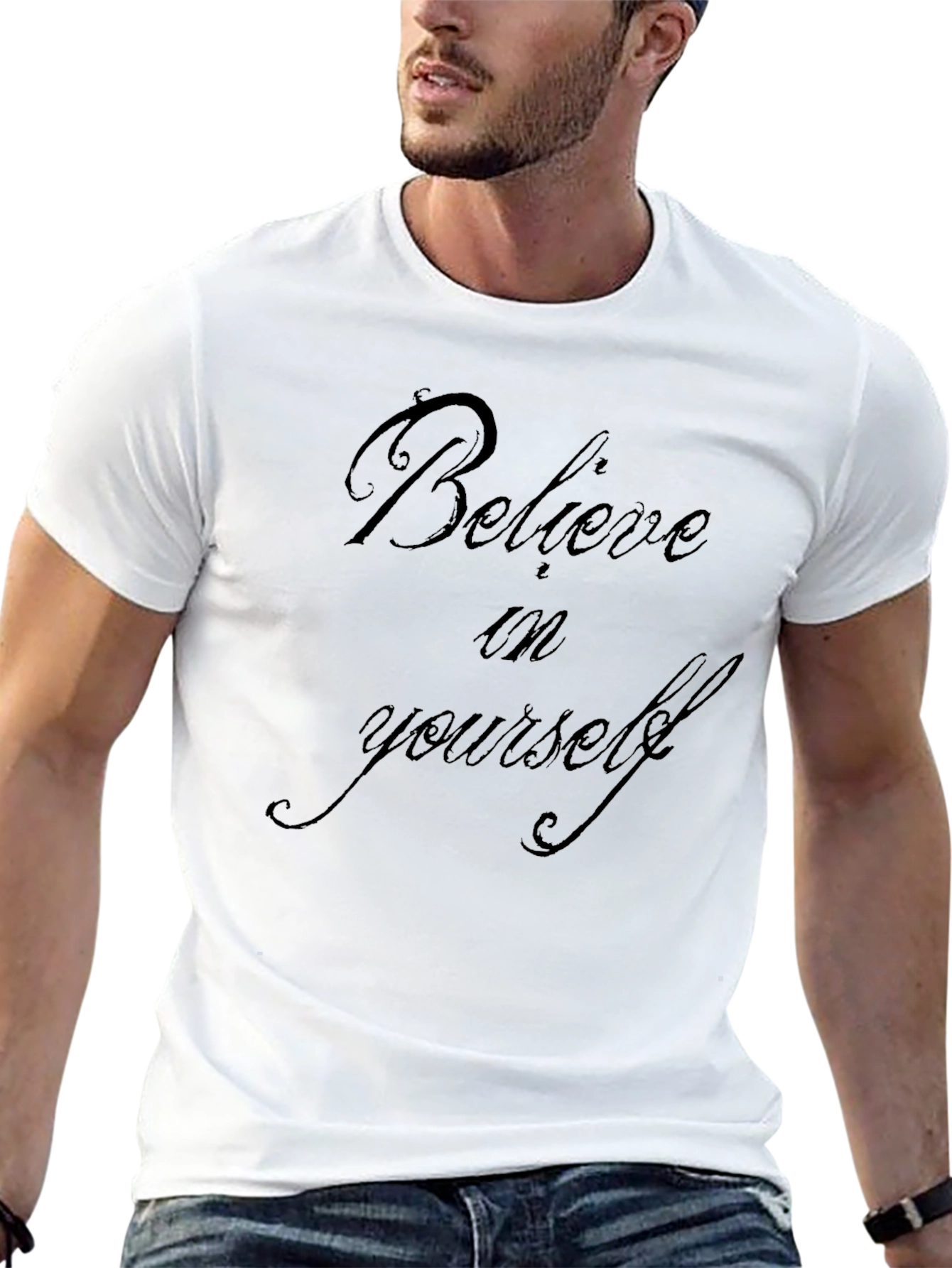 Black Believe in Yourself Black T-Shirt view 13