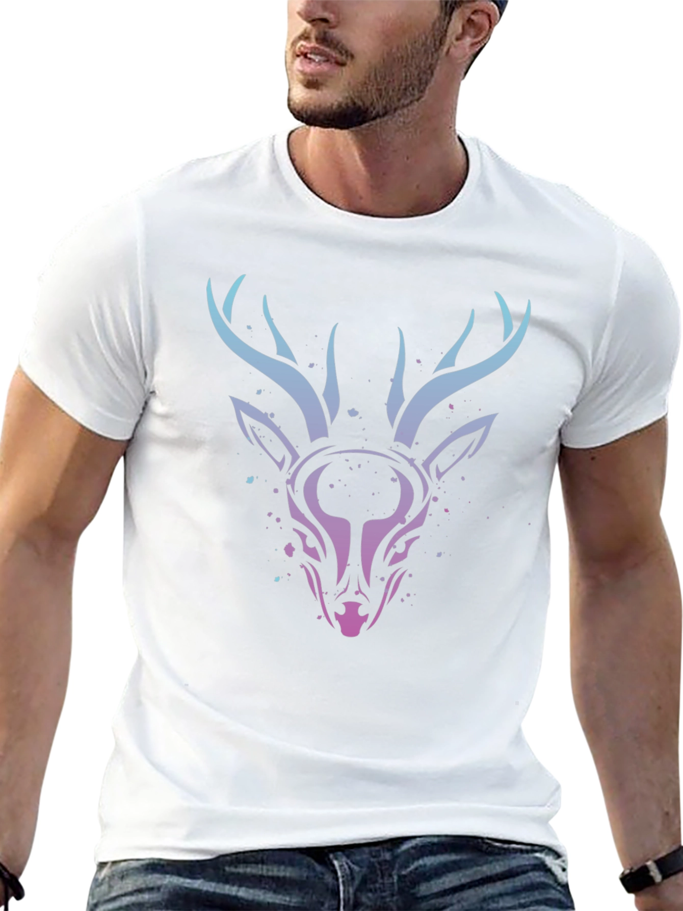 Black Deer Graphic Black T-Shirt view 13