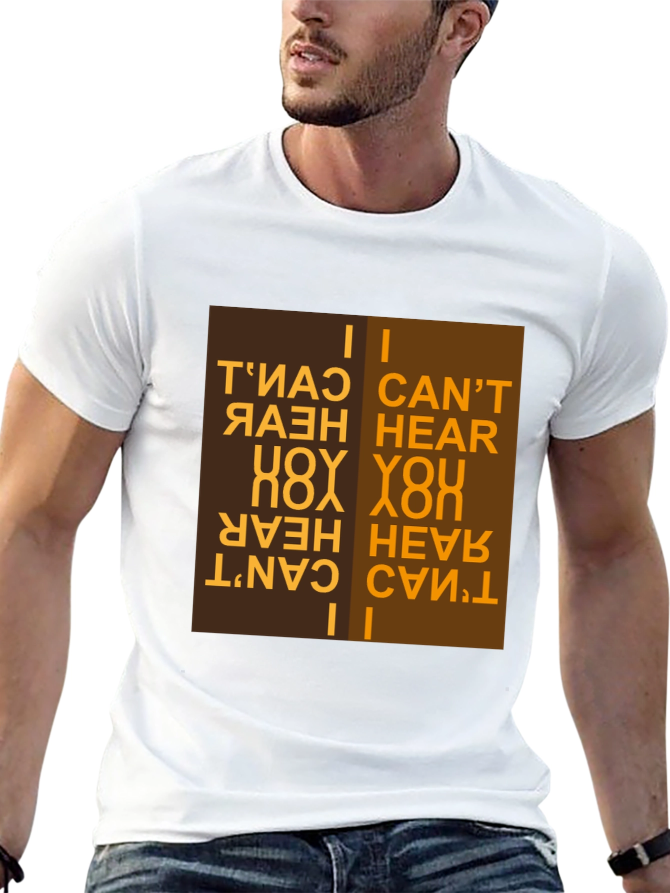 Black I Can't Hear You T-Shirt Novelty Design view 13