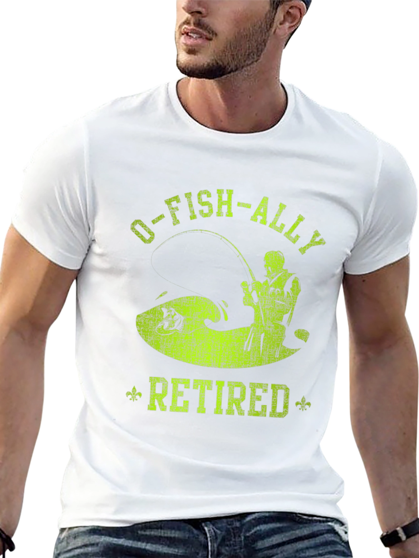 Black O-FISH-ALLY Retired Fishing T-Shirt view 13