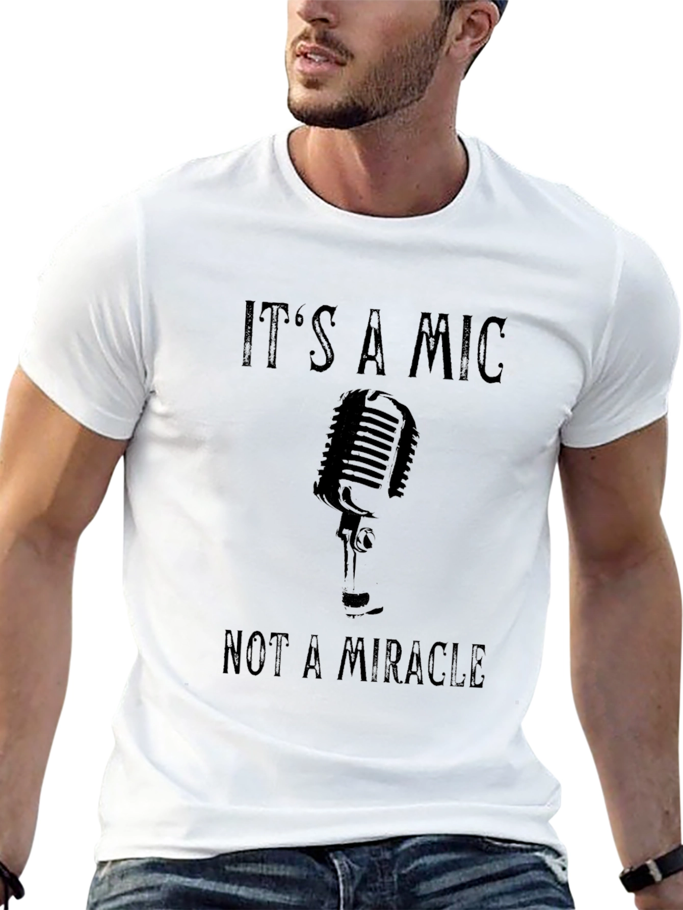 Black It's A Mic Not A Miracle Graphic T-Shirt view 13