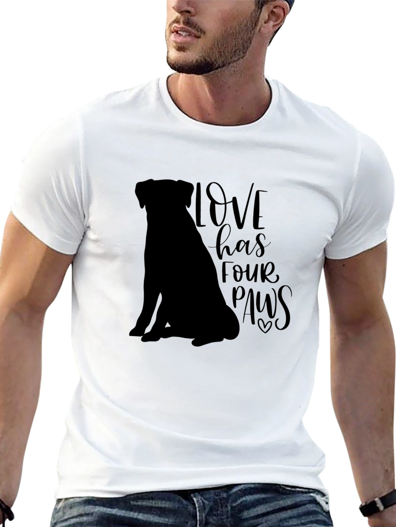 Black Love Has Four Paws Black T-Shirt view 13