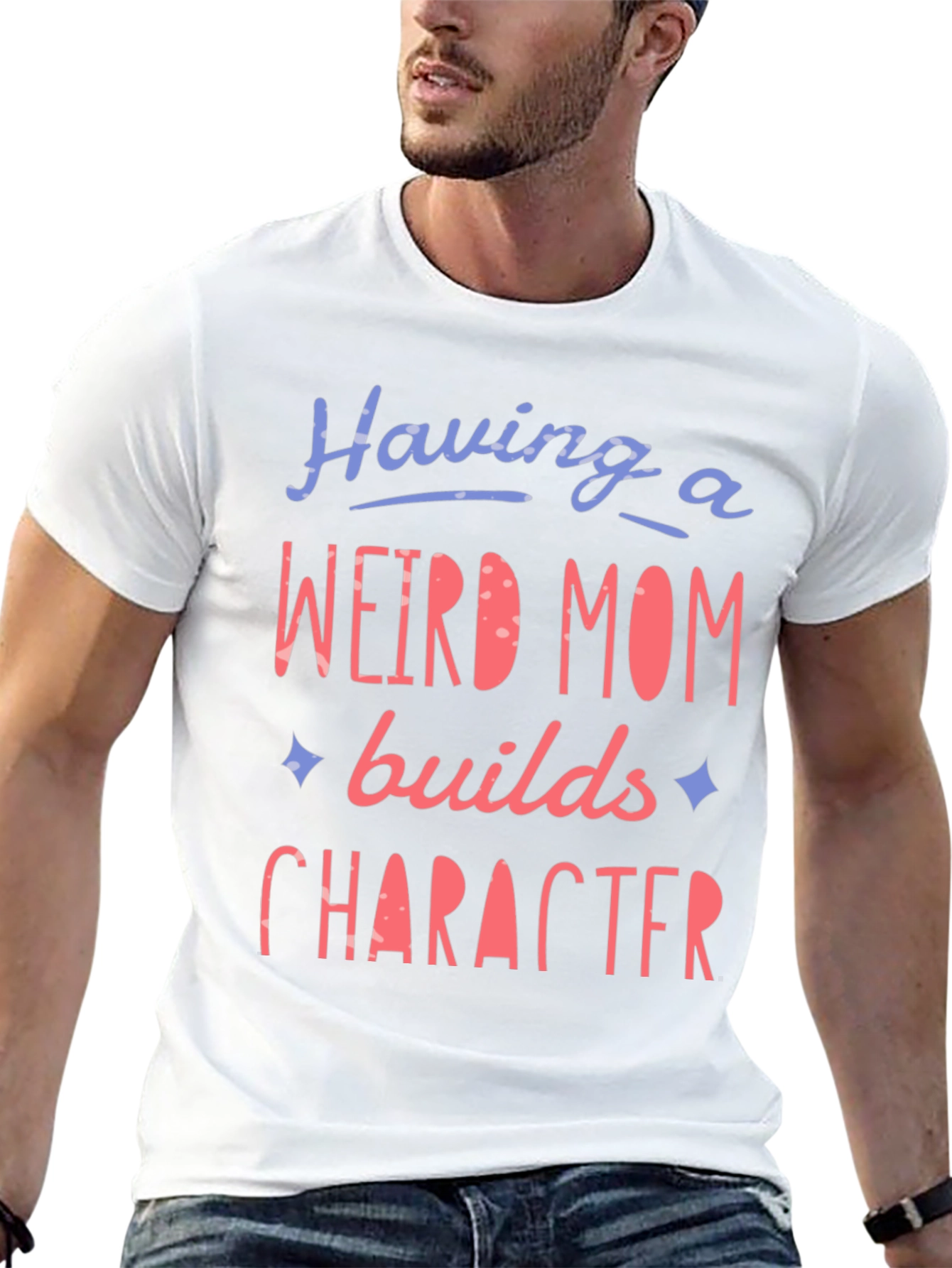 Black Weird Mom Builds Character Graphic Tee view 13