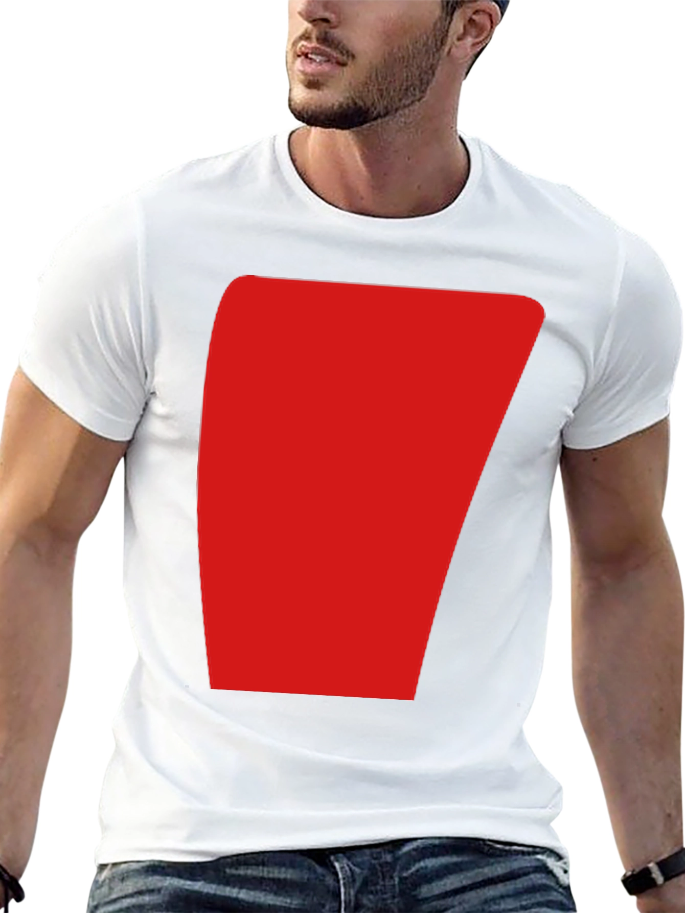 Black Bold Red Graphic Black T-Shirt - Modern Casual Style view 13