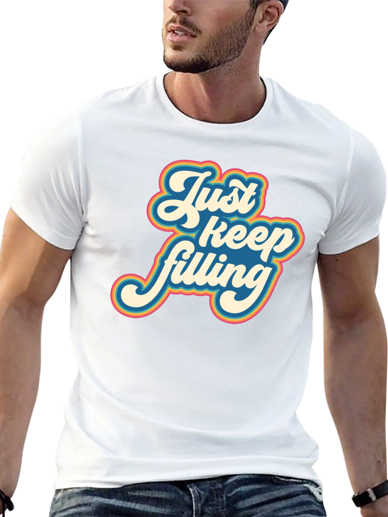 Black Retro 'Just Keep Filling' Graphic T-Shirt view 13