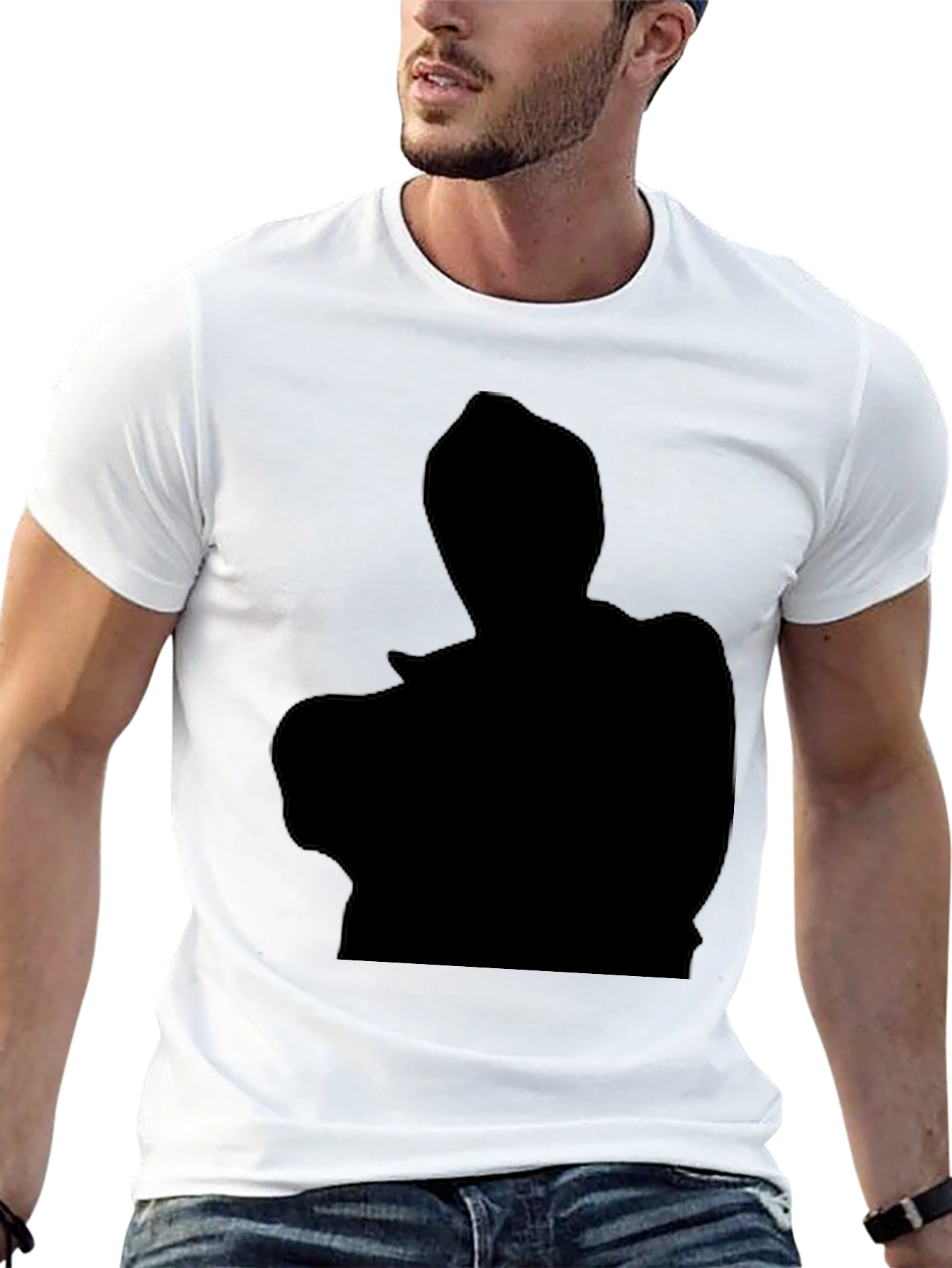 Black Black Silhouette Graphic Tee - Men's Casual T-Shirt view 13