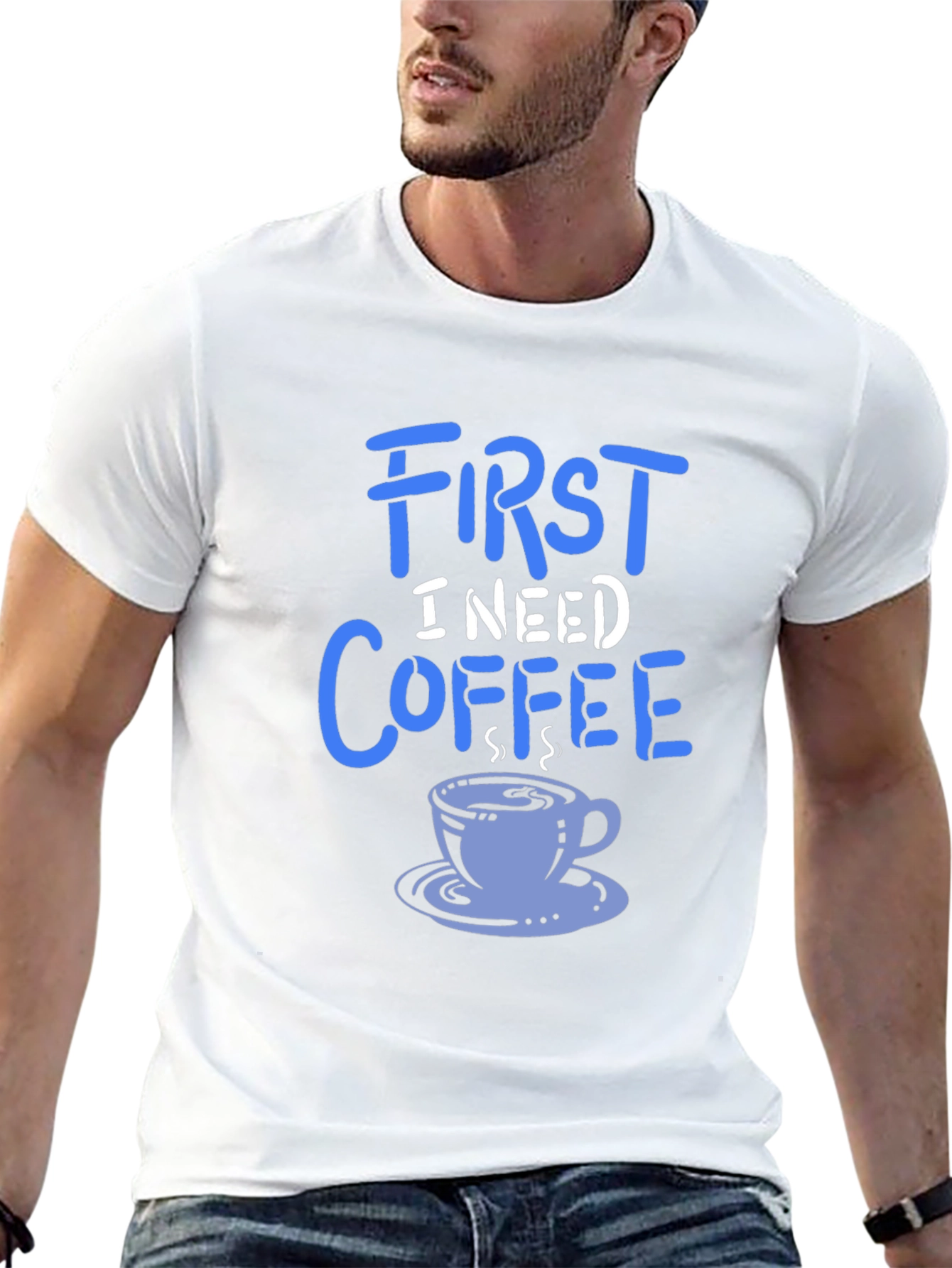 Black First I Need Coffee Graphic Tee - Soft Cotton Blend view 13