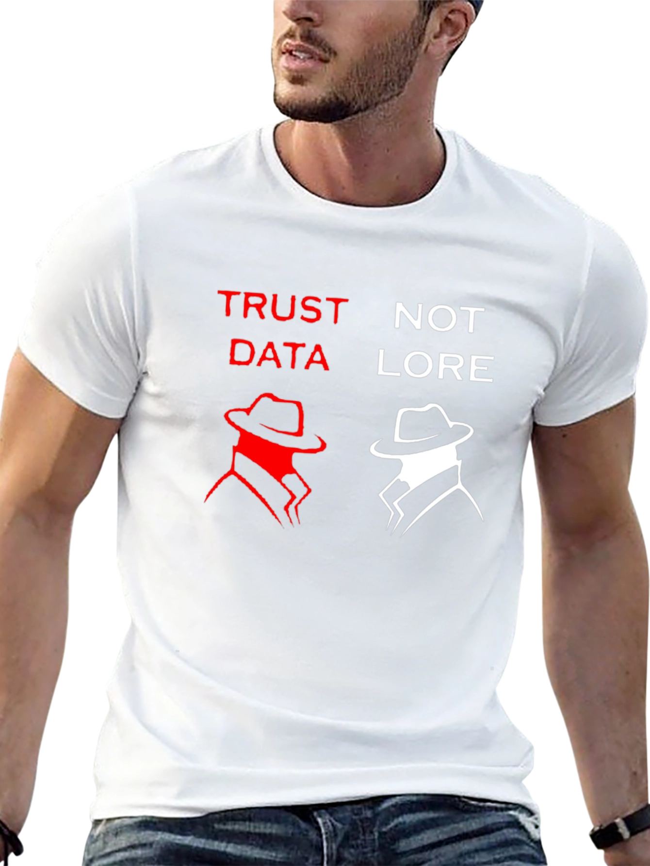 Black Trust Data Not Lore Graphic T-Shirt view 13