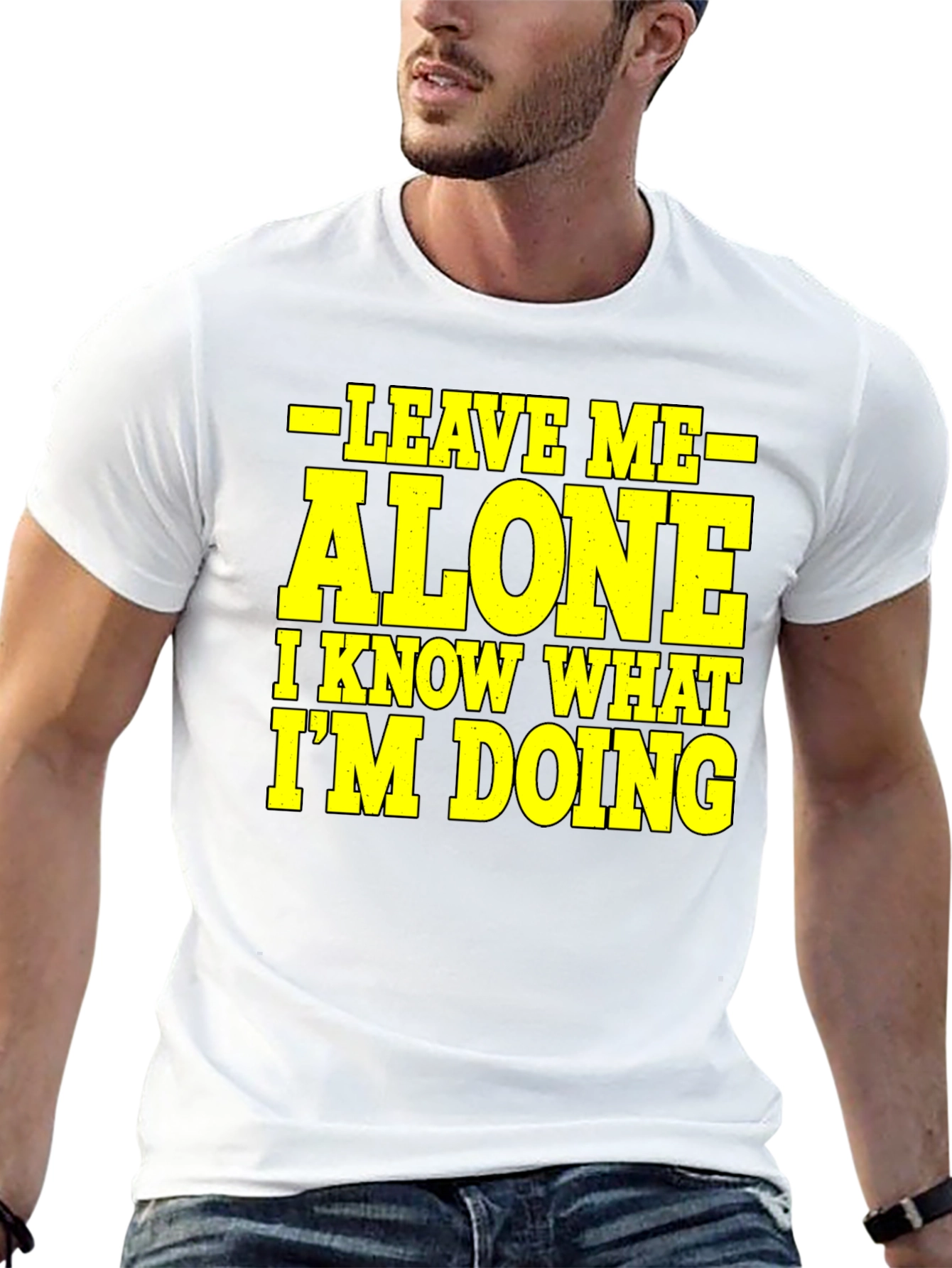Black Leave Me Alone Graphic Tee - Funny Sarcastic T-Shirt view 13