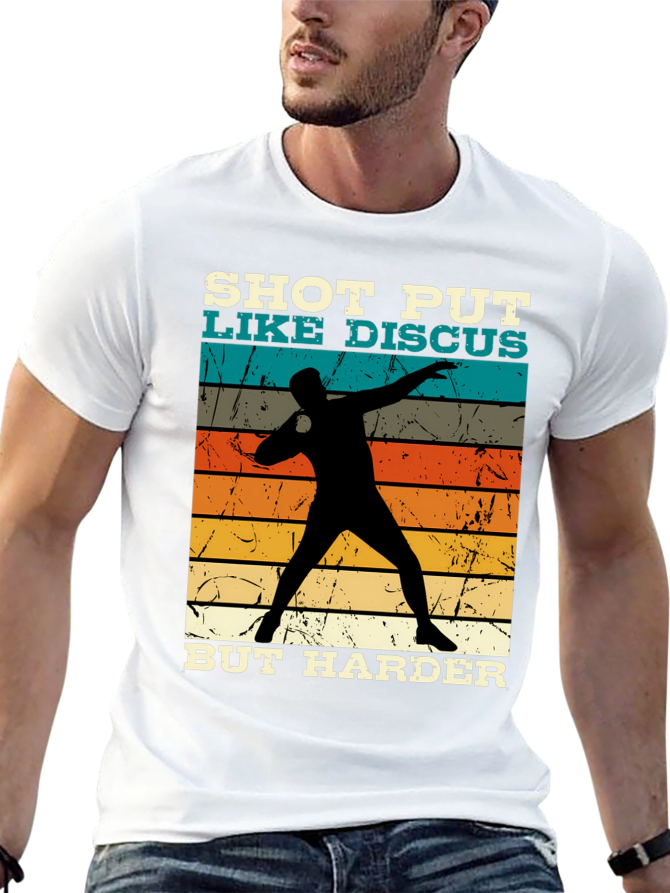 Black Shot Put Like Discus Black Graphic Tee view 13